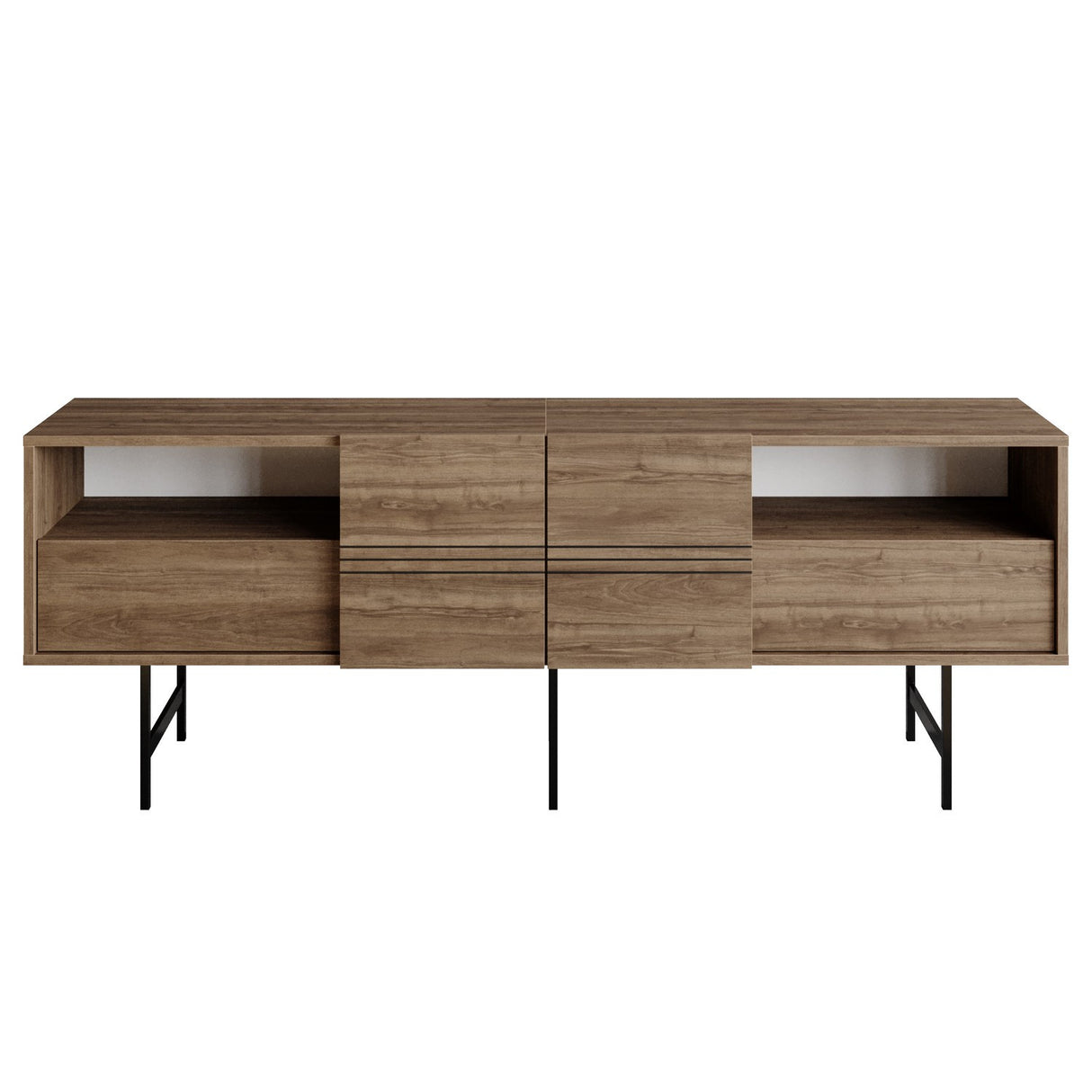Comodă TV Derin, Diverse culori, 180x37x65 cm - Nuc - Negru | SKU: 788DEC4010 | Comodă TV Derin, 180x37x65 cm, varianta Nuc - Negru, produs pentru amenajarea locuinței, disponibil online în România la CasaMob