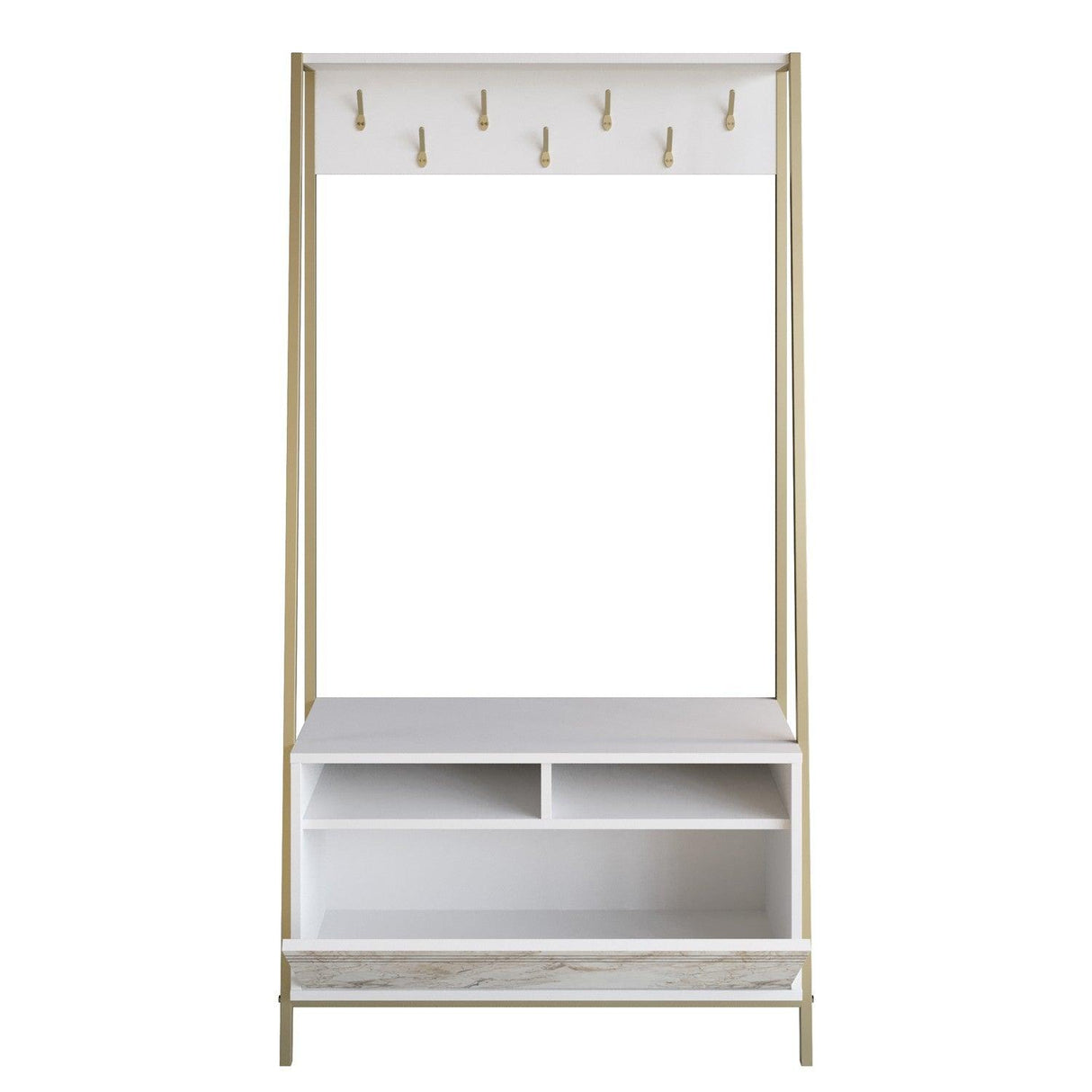 Cuier cu pantofar Devin, Alb, 94 x 180 x 35 cm - Alb, SKU 788DEC4016