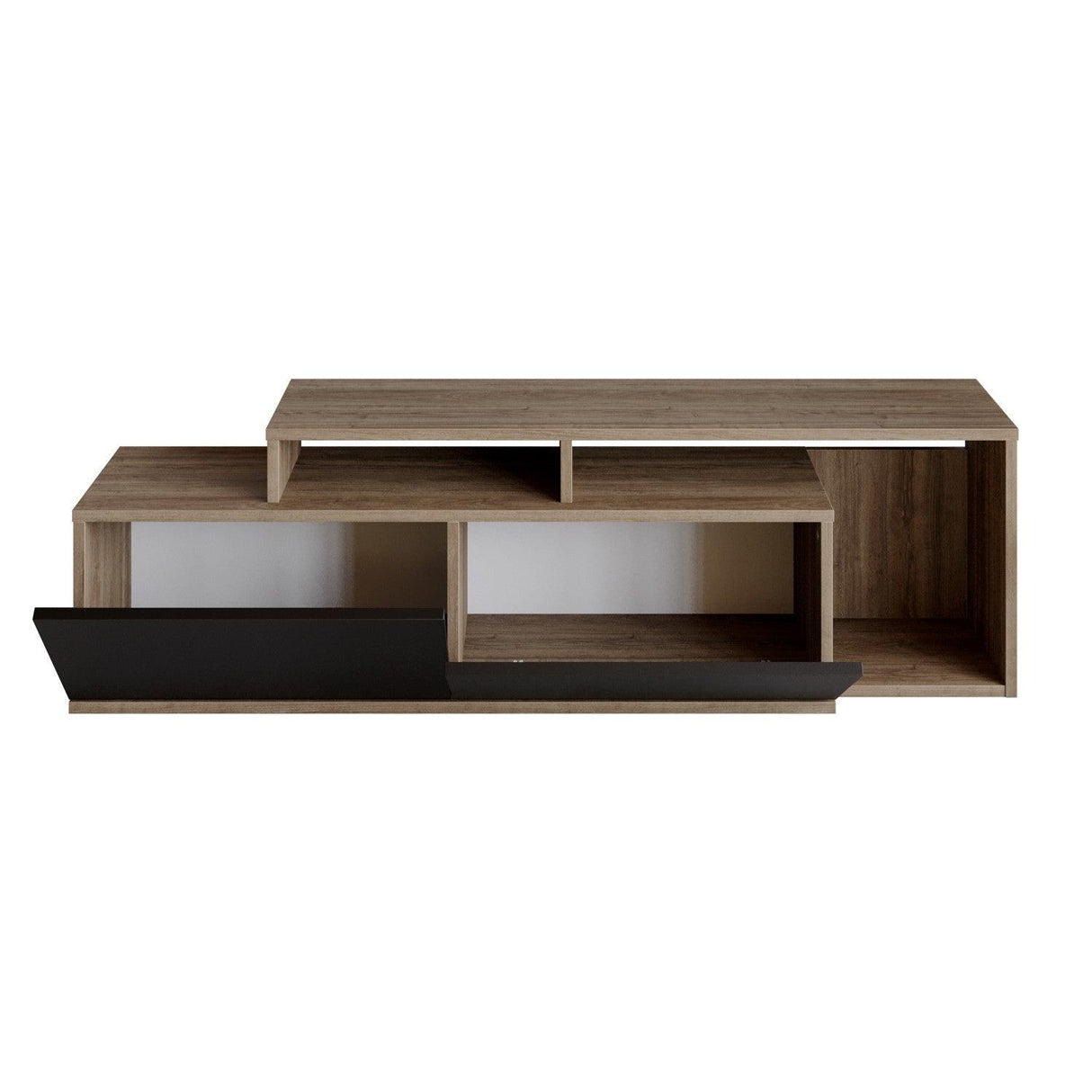 Comoda Tv Getir cu 2 usi si rafturi modern, Nuc, 150 x 43 x 35 cm