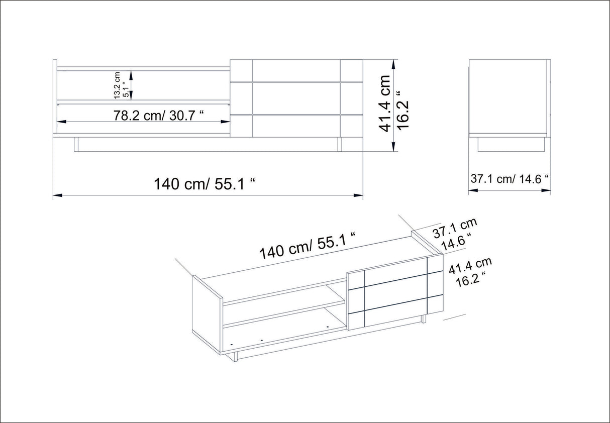 Comodă TV Valantina, Diverse culori, 140x37x41 cm - Alb | SKU: 788DEC4043 | Comodă TV Valantina, 140x37x41 cm, varianta Alb, produs pentru amenajarea locuinței, disponibil online în România la CasaMob
