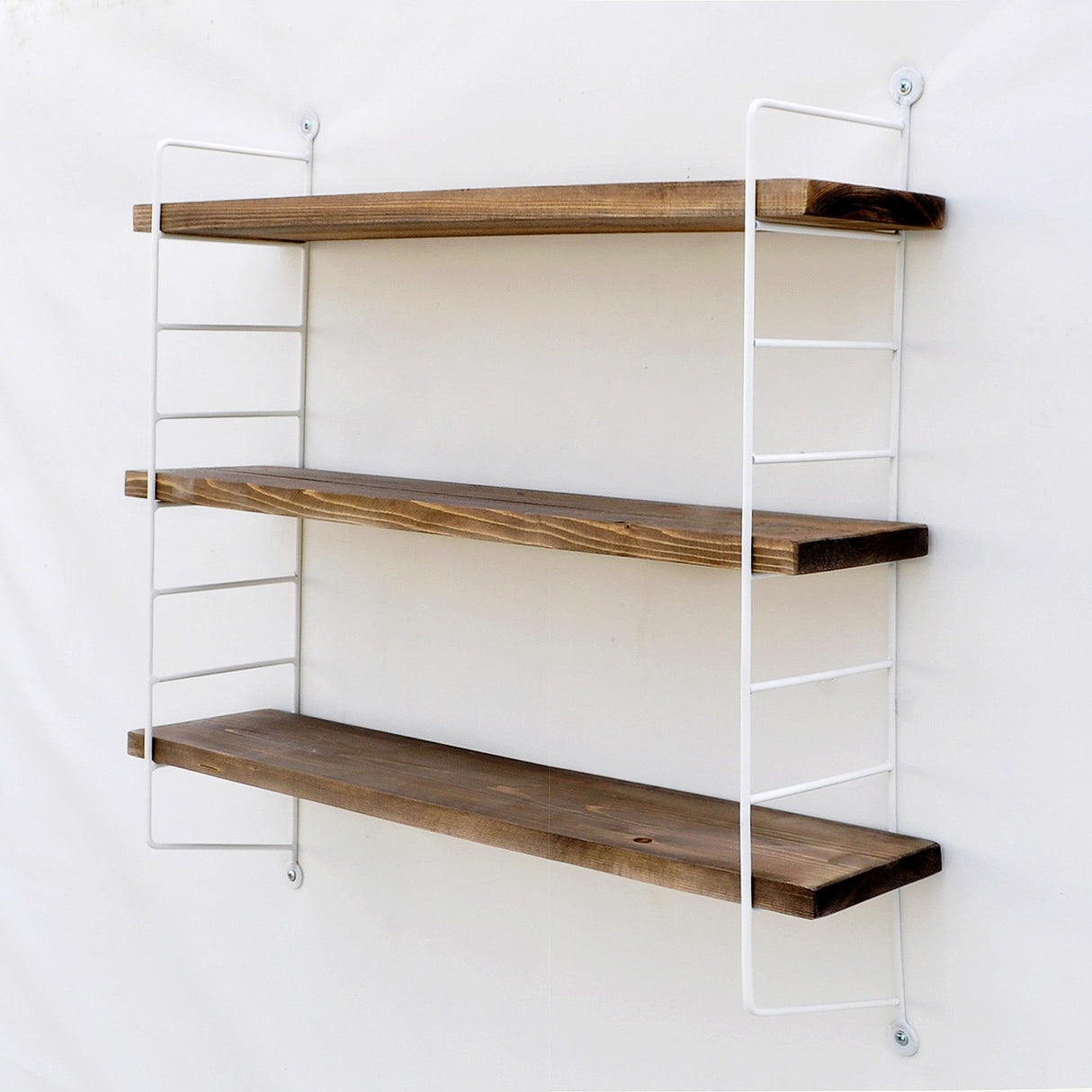 Raft de perete Wr089, Alb - Nuc, 60x15x57 cm