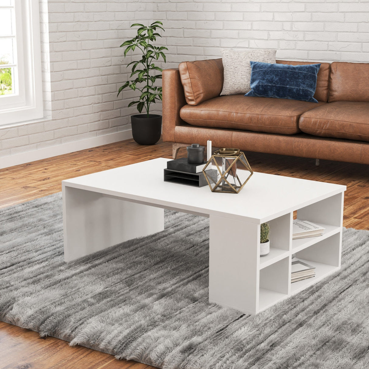 Măsuță de cafea Defne, Diverse culori, 90x60x34 cm - Alb | SKU: 793ELG2807 | Măsuță de cafea Defne, 90x60x34 cm, varianta Alb, produs pentru amenajarea locuinței, disponibil online în România la CasaMob