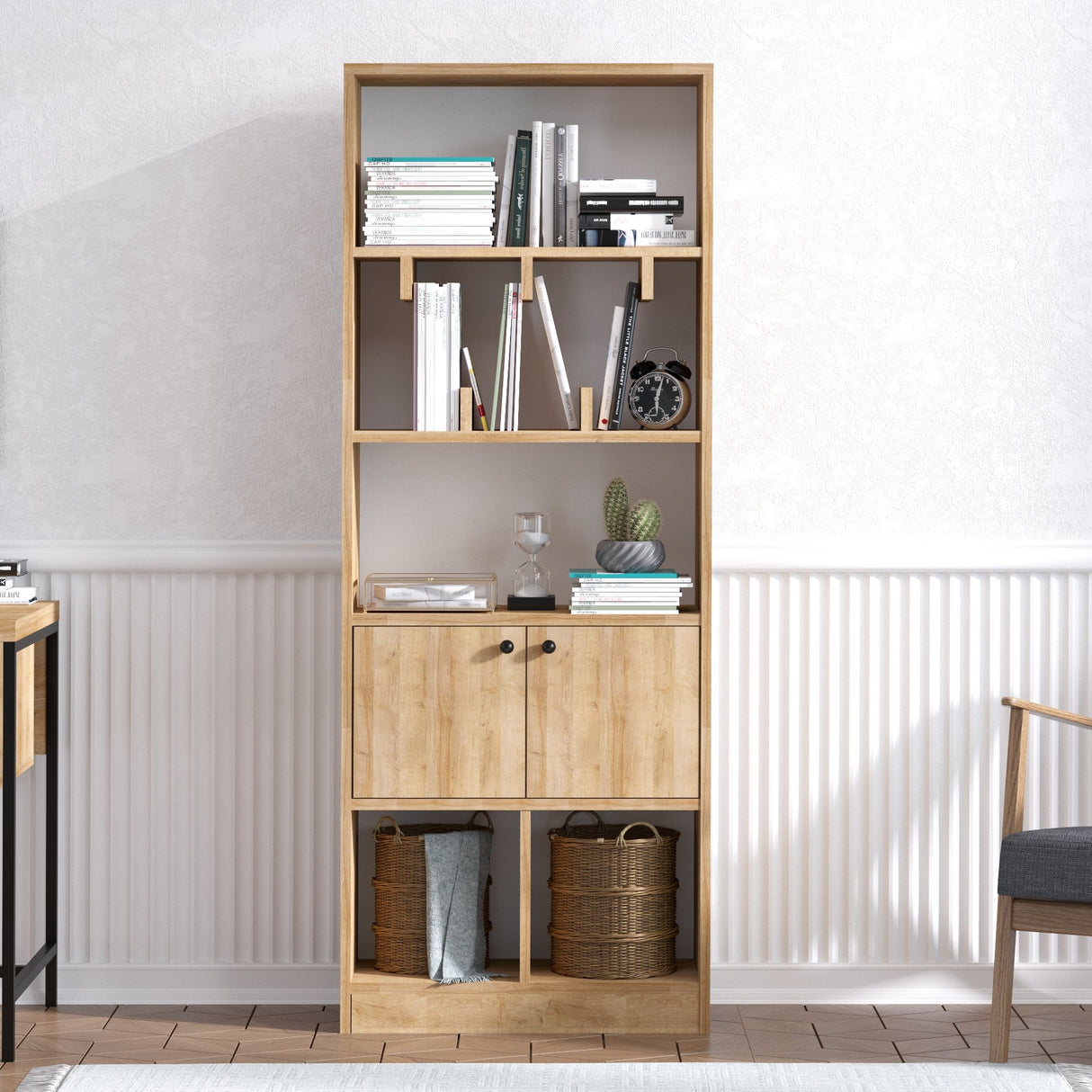 Bibliotecă Marisa, Stejar, 60x170x30 cm
