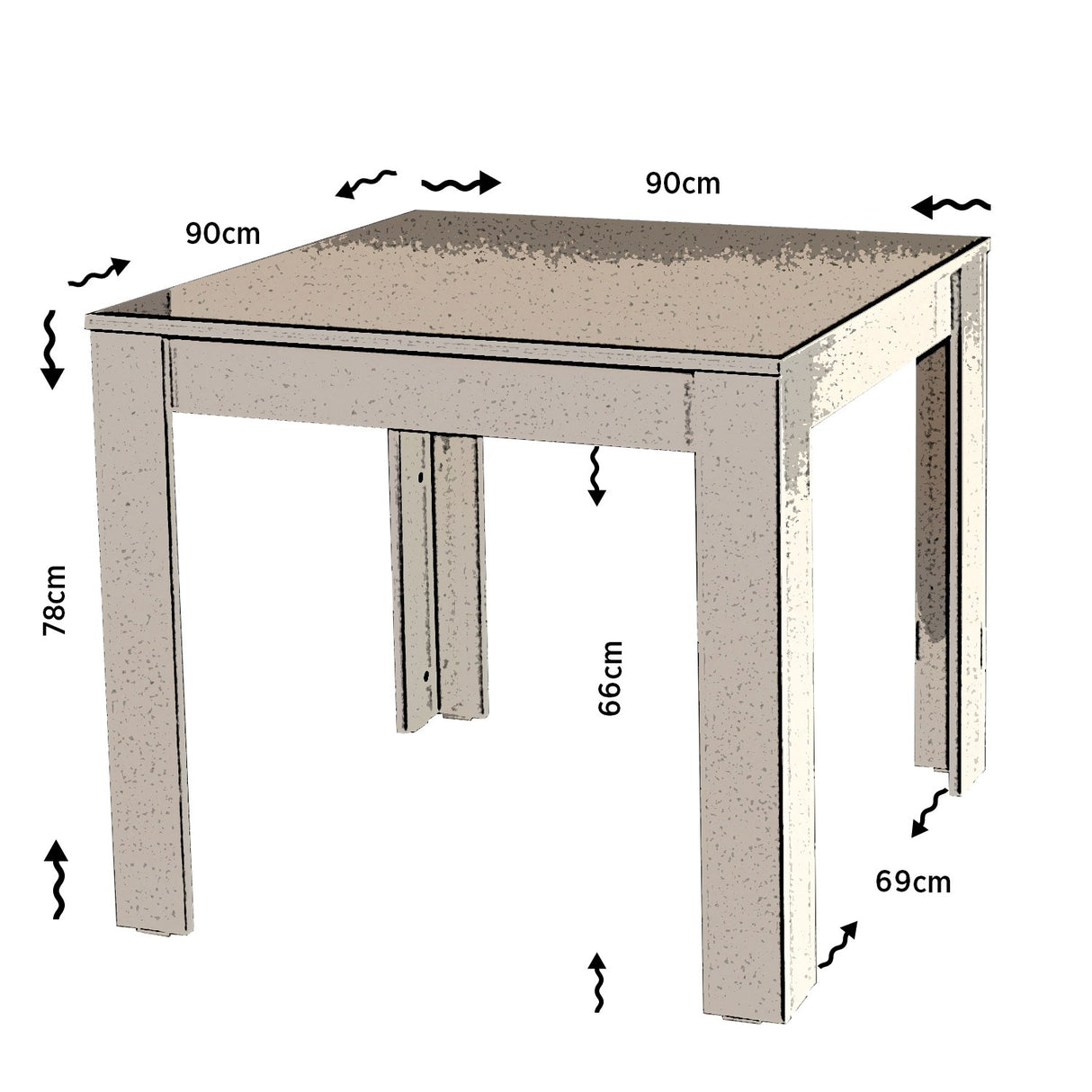 Masă dining Single 90, Stejar, 90x80x78 cm