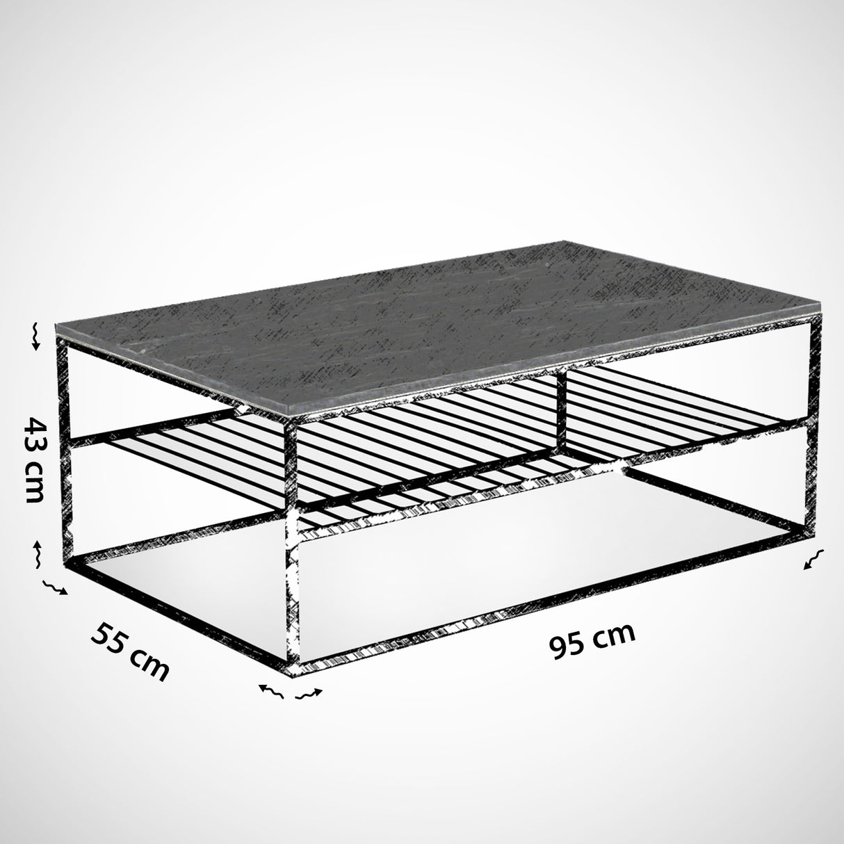 Măsuță de cafea Etna, Nuc, 95x55x43 cm