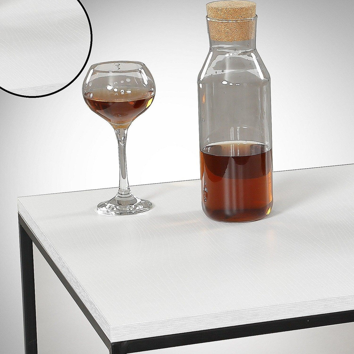 Masa de cafea Nancy Homestore, Lemn/Metal, 75 x 75 x 43 cm - Alb, SKU 801CMY2850
