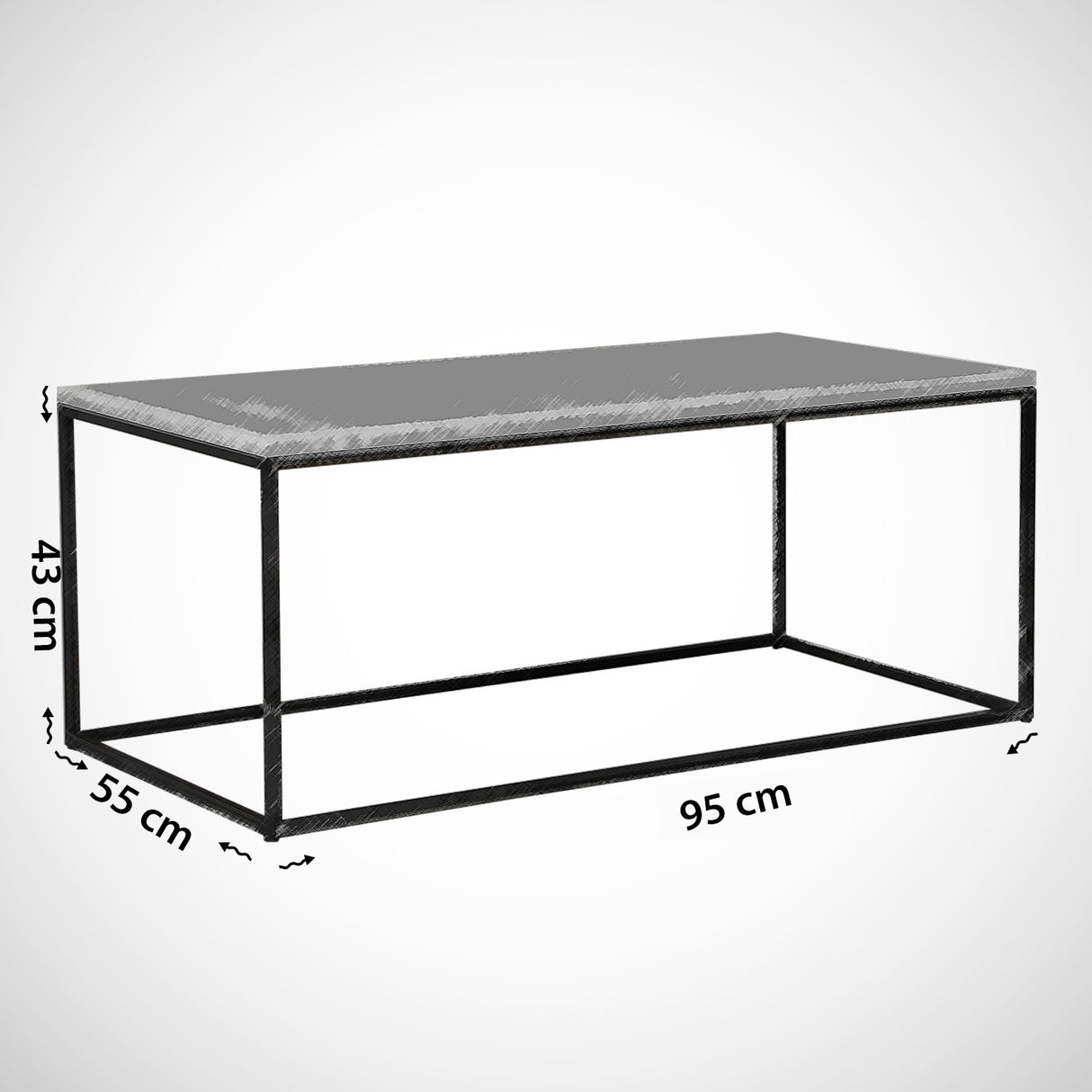 Măsuță de cafea Cosco - Royal, Negru - Alb, 95x55x43 cm