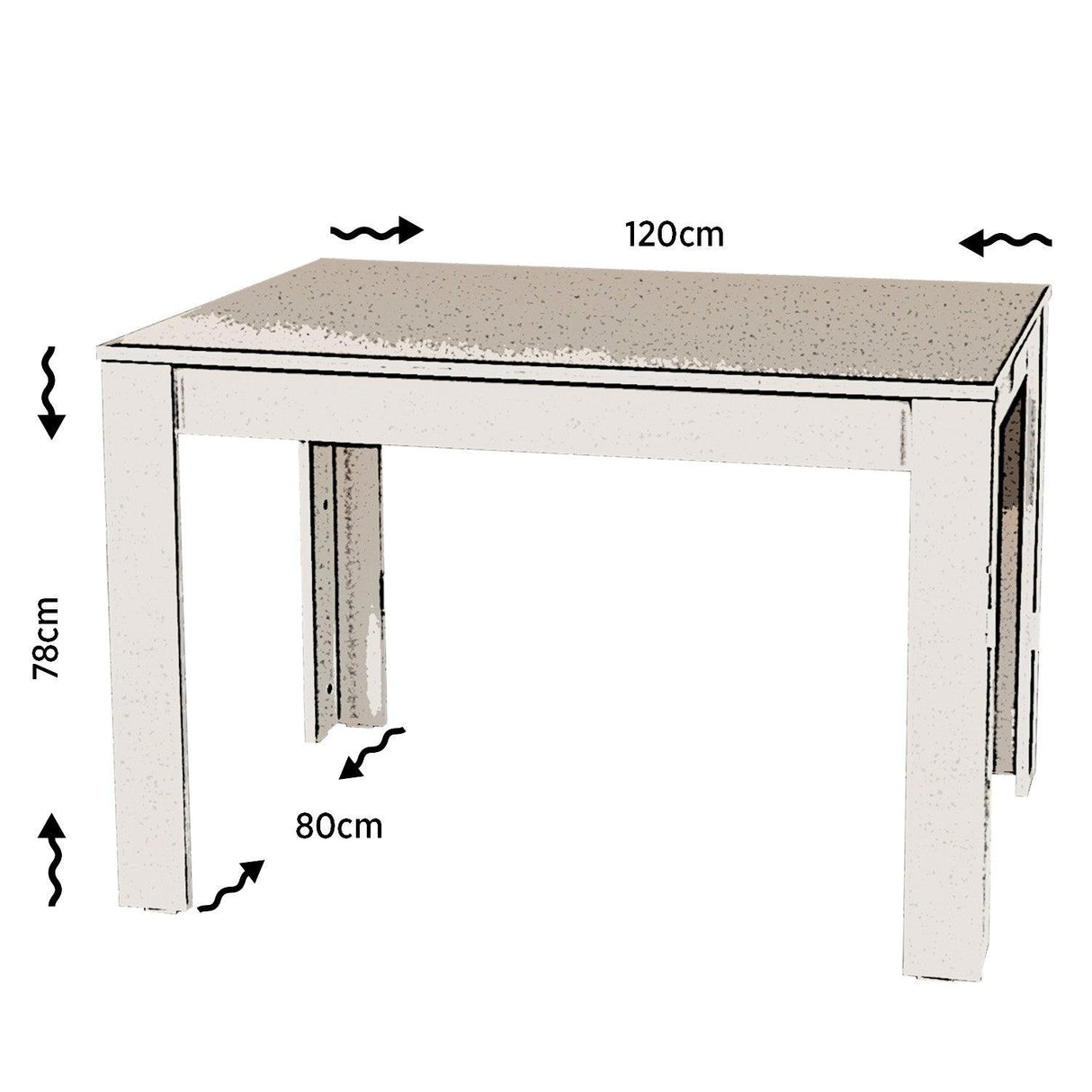 Masa Dining Bucatarie Single 120, 120 x 78 x 80 cm - Alb, SKU 801CMY2904