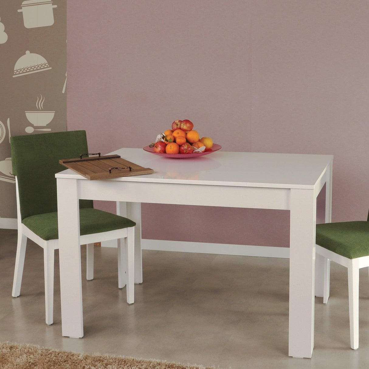 Masa Dining Bucatarie Single 120, 120 x 78 x 80 cm - Alb, SKU 801CMY2904
