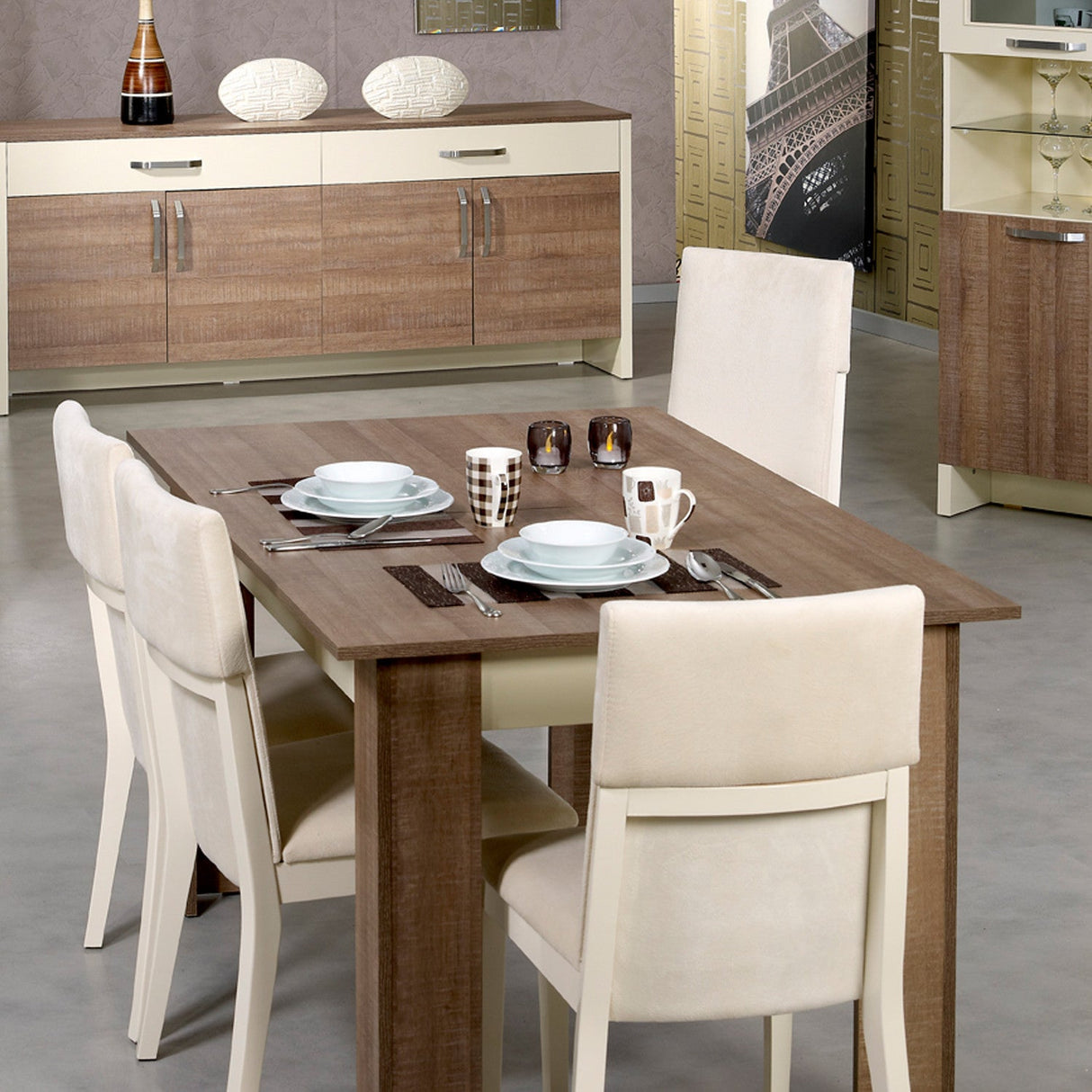 Masă dining extensibilă Bois, Diverse culori, 78x90x150 cm - Dark oak | SKU: 801CMY2910 | Masă dining extensibilă Bois, 78x90x150 cm, varianta Dark oak, produs pentru amenajarea locuinței, disponibil online în România la CasaMob