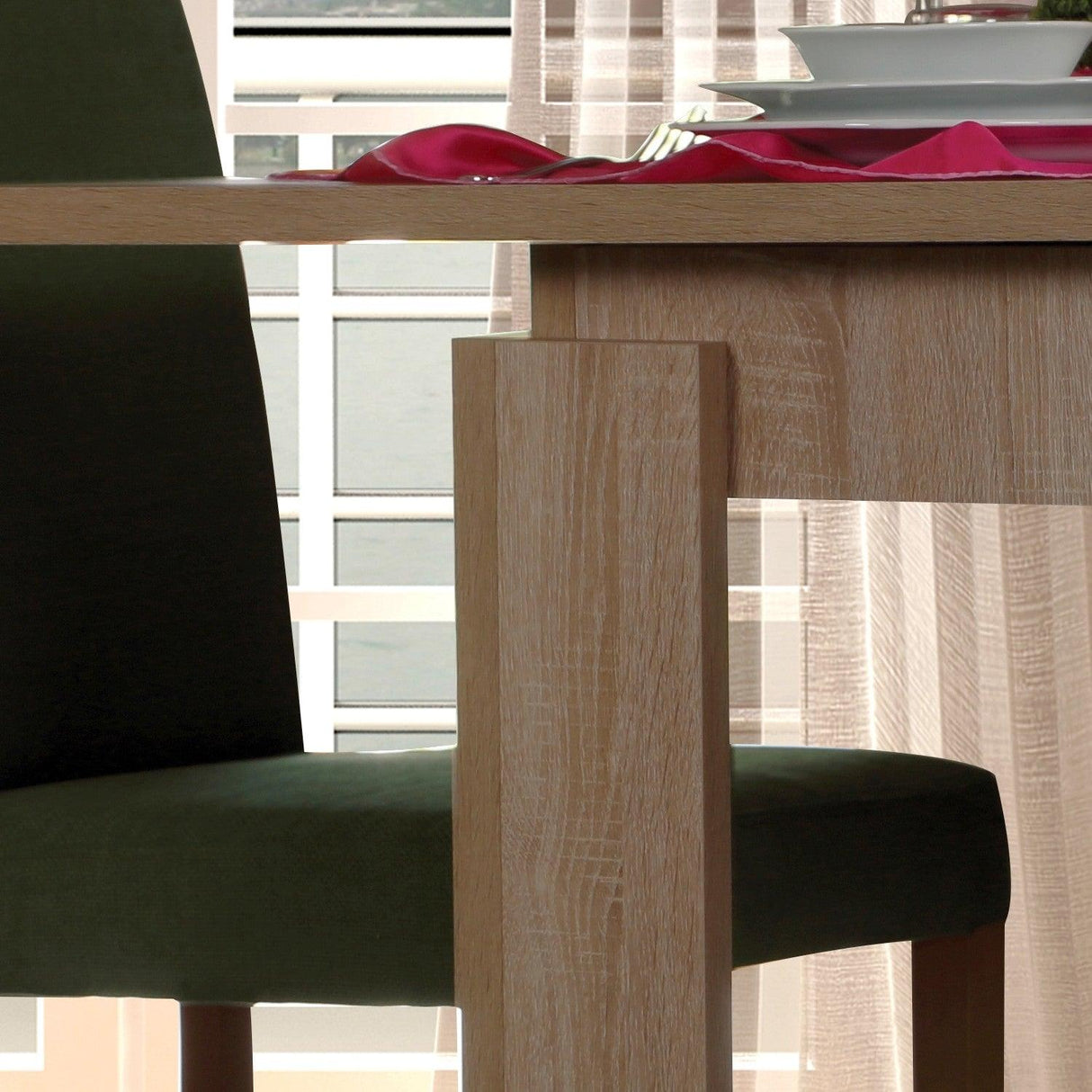 Masa Dining Extensibila, Stejar deschis, 150 x 78 x 80 cm