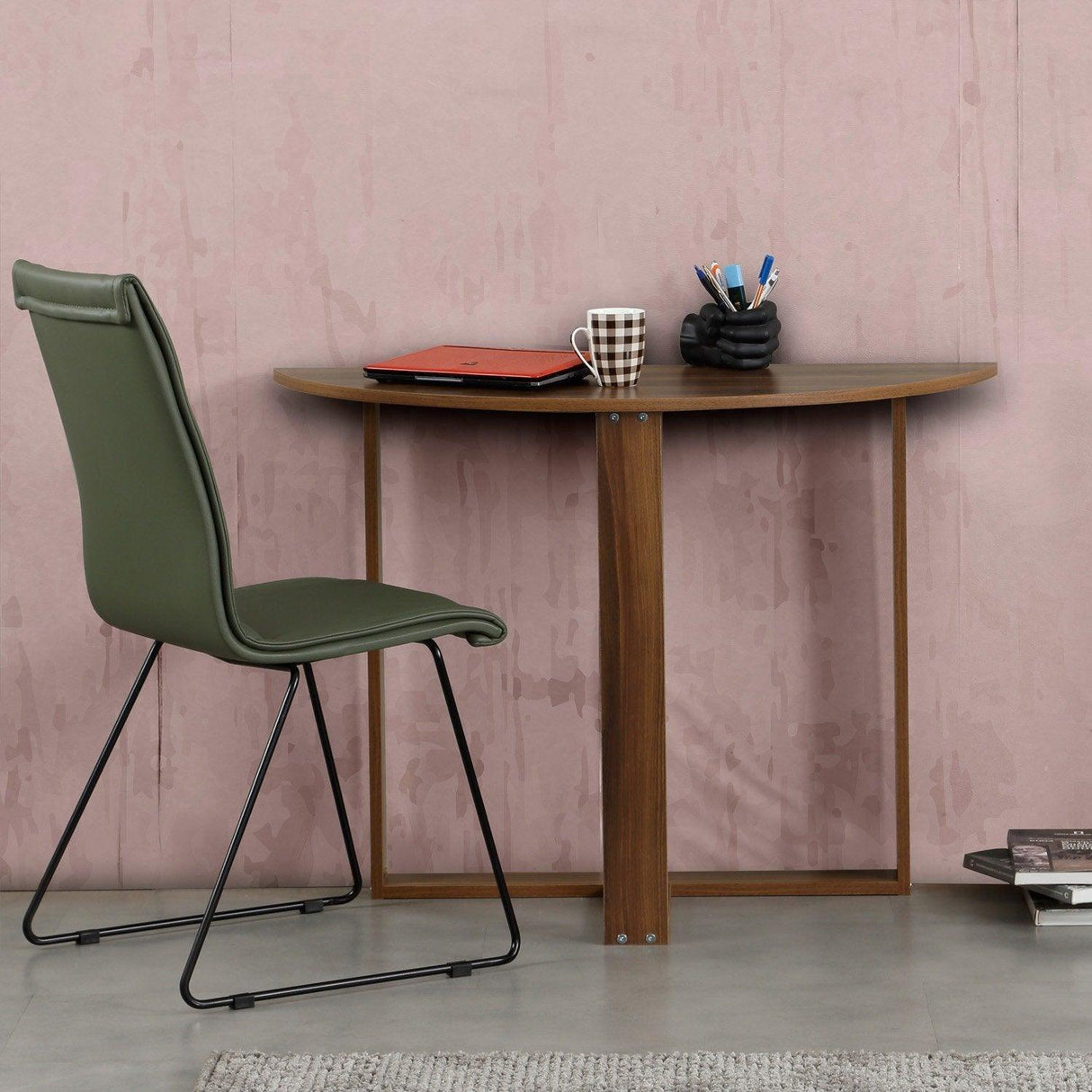 Masa living, Middle, Alb - Gri - Nuc - Sonoma - Stejar, 106 x 45 x 77 cm - Nuc, SKU 801CMY2915