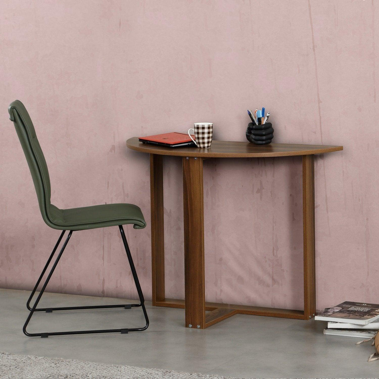 Masa living, Middle, Alb - Gri - Nuc - Sonoma - Stejar, 106 x 45 x 77 cm - Nuc, SKU 801CMY2915