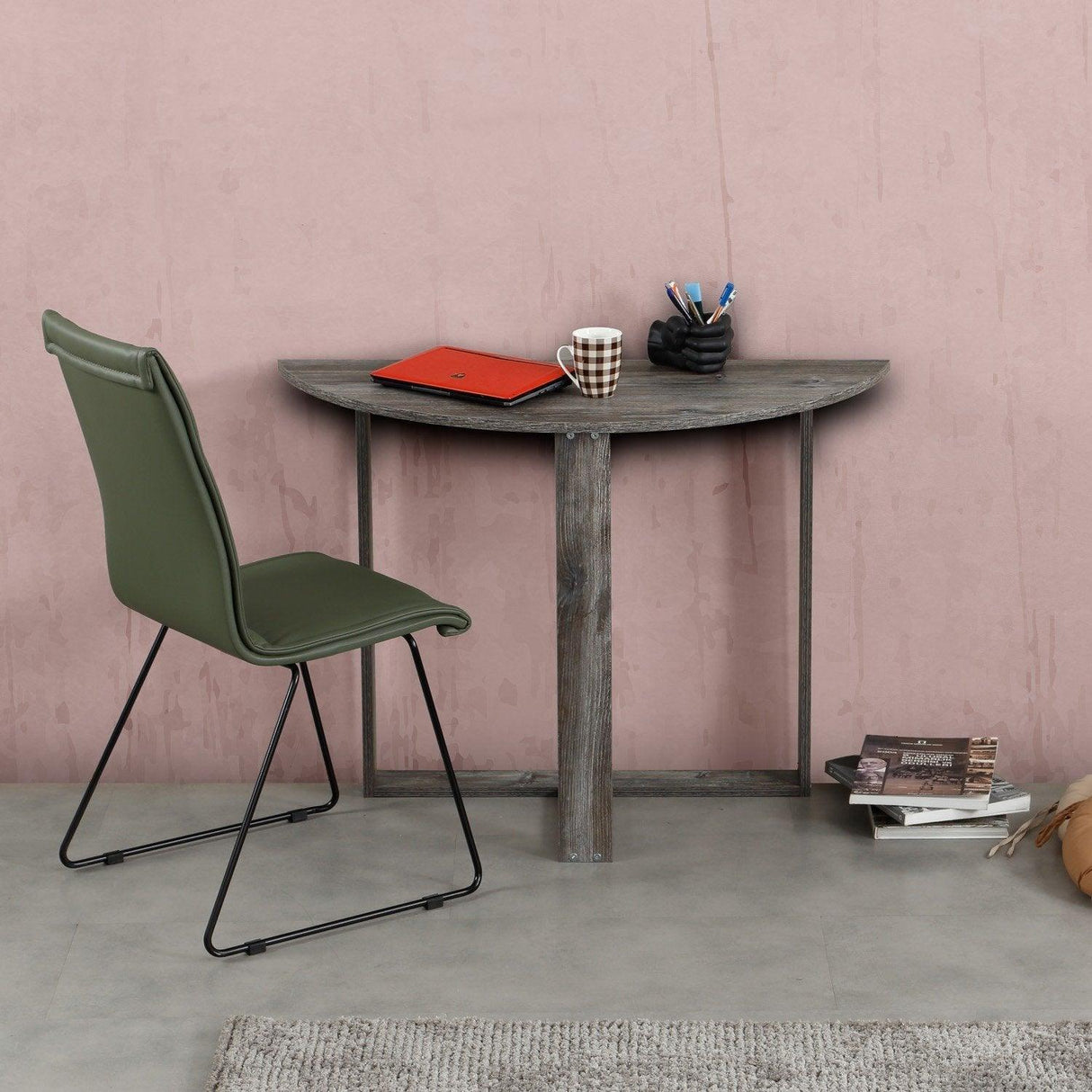 Masa living, Middle, Alb - Gri - Nuc - Sonoma - Stejar, 106 x 45 x 77 cm - Gri, SKU 801CMY2915