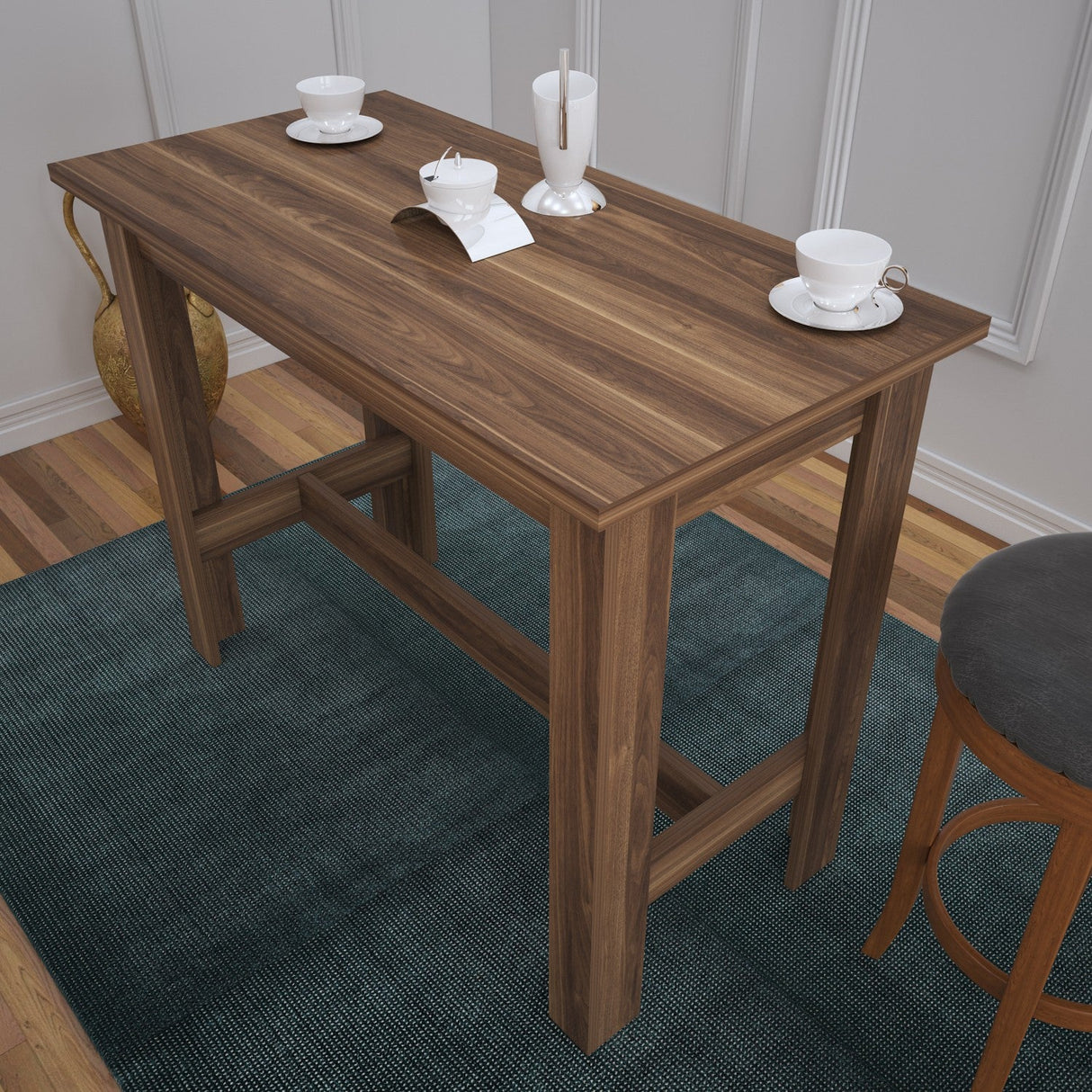 Masă dining Barra, Diverse culori, 120x60x93 cm - Nuc | SKU: 801CMY2941 | Masă dining Barra, 120x60x93 cm, varianta Nuc, produs pentru amenajarea locuinței, disponibil online în România la CasaMob