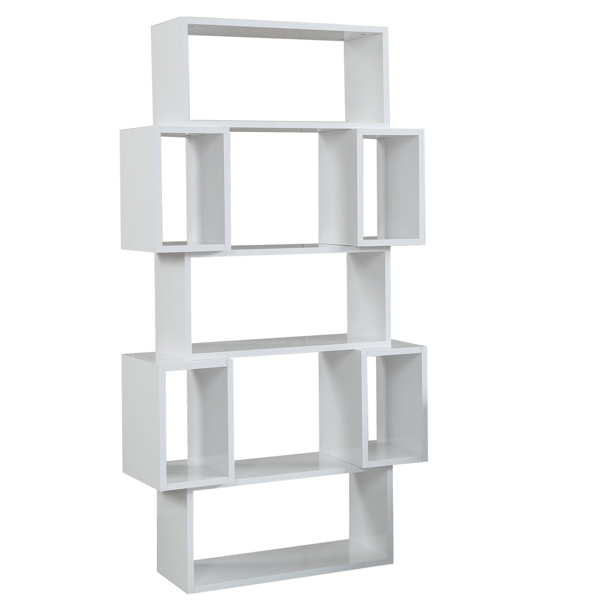 Bibliotecă Box - Shiny White, Alb, 84x30x160 cm