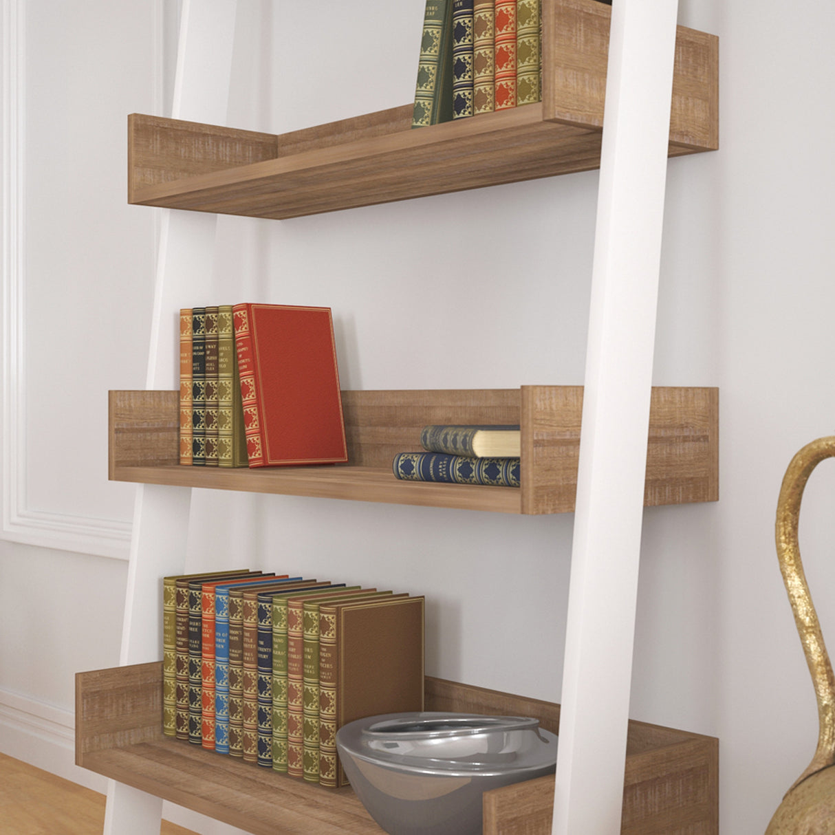 Bibliotecă Only, Dark oak, 80x32x195 cm