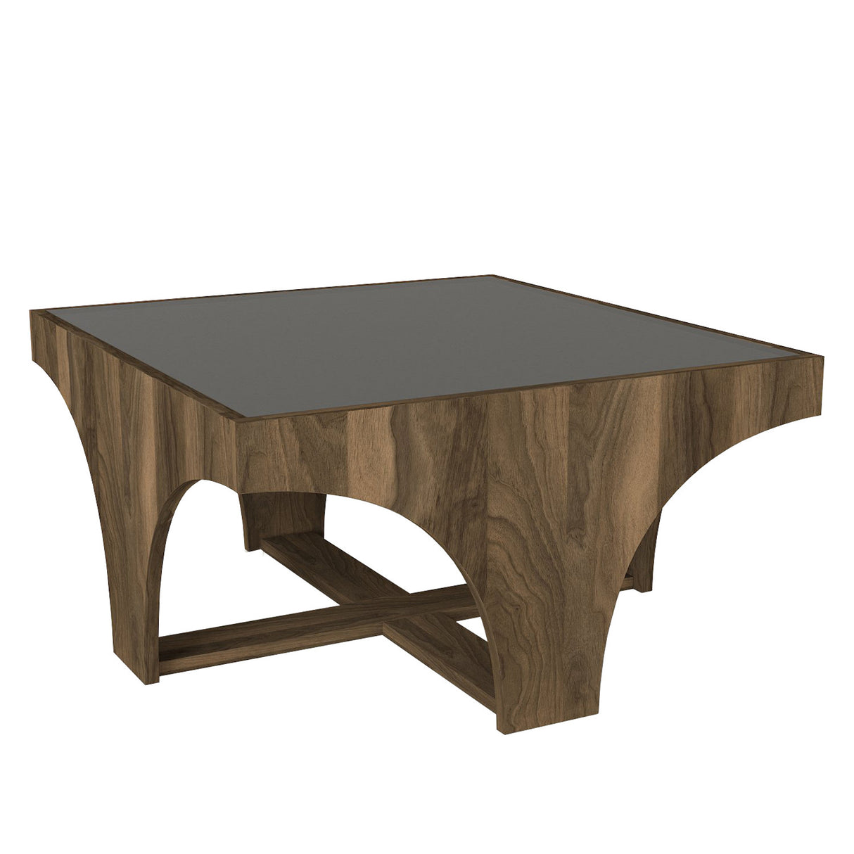 Măsuță de cafea Litus Camlı Orta Sehpa, Nuc - Antracit, 71x75x38 cm