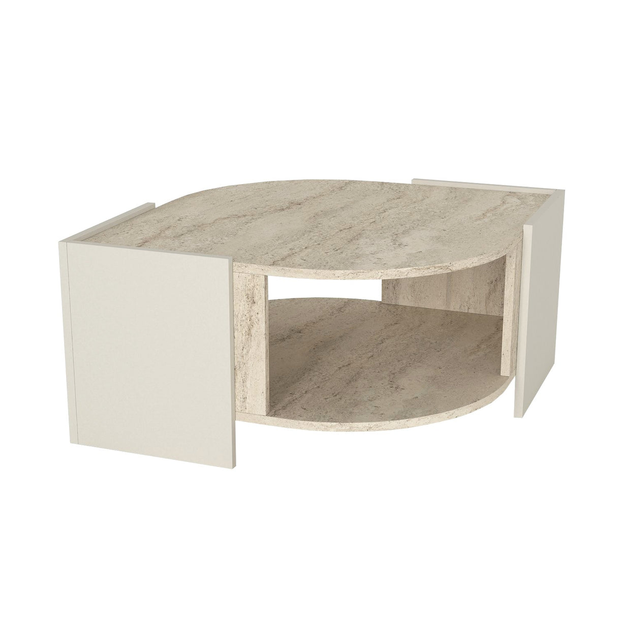 Măsuță de cafea Marble, Travertin - Sandstone, 75x75x40 cm