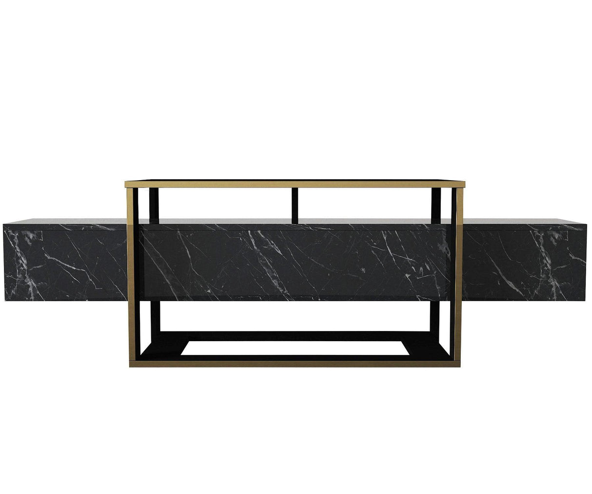 Comodă TV Bianco, Diverse culori, 160x46x50 cm - Negru - Auriu | SKU: 804TRH3054 | Comodă TV Bianco, 160x46x50 cm, varianta Negru - Auriu, produs pentru amenajarea locuinței, disponibil online în România la CasaMob
