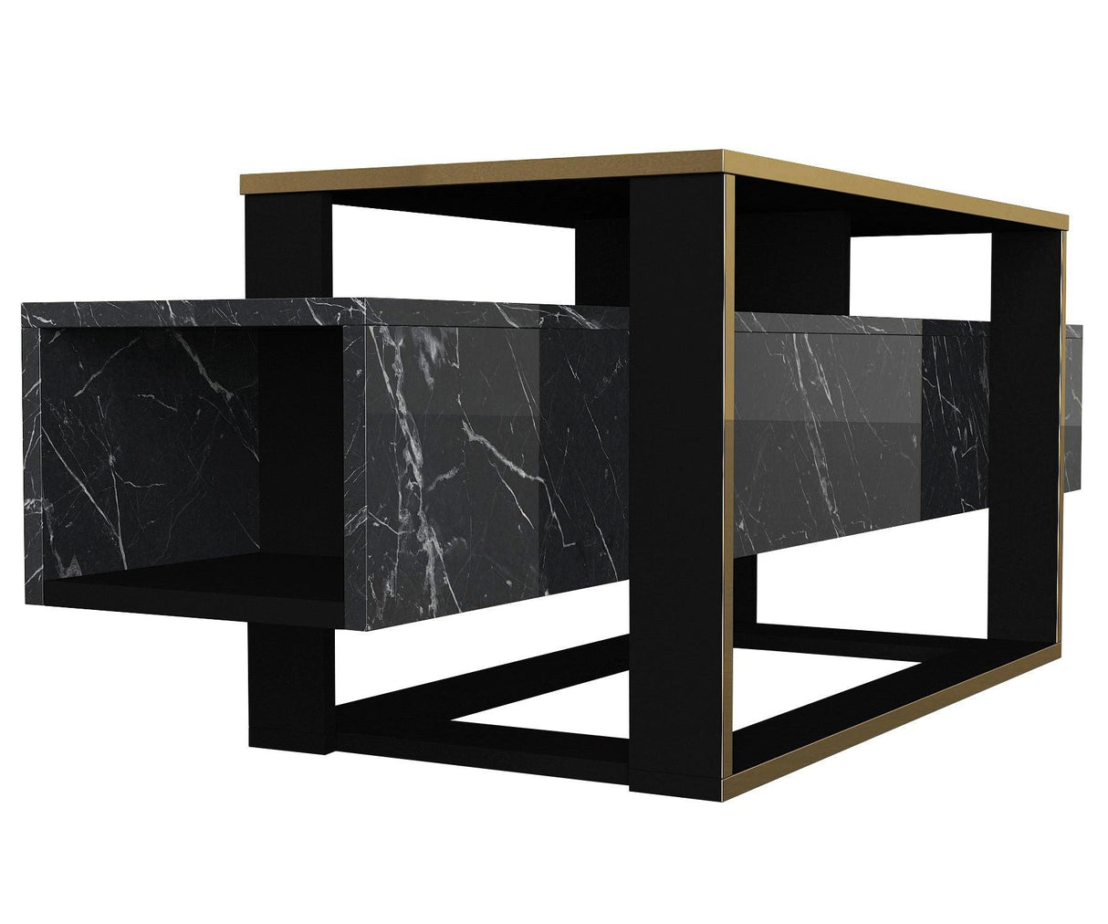 Comodă TV Bianco, Diverse culori, 160x46x50 cm - Negru - Auriu | SKU: 804TRH3054 | Comodă TV Bianco, 160x46x50 cm, varianta Negru - Auriu, produs pentru amenajarea locuinței, disponibil online în România la CasaMob