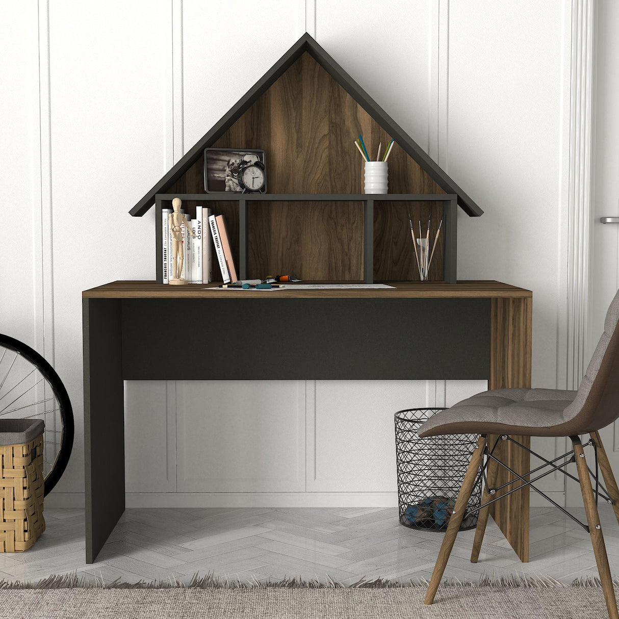 Birou Denver, Antracit, 120x60x74 cm