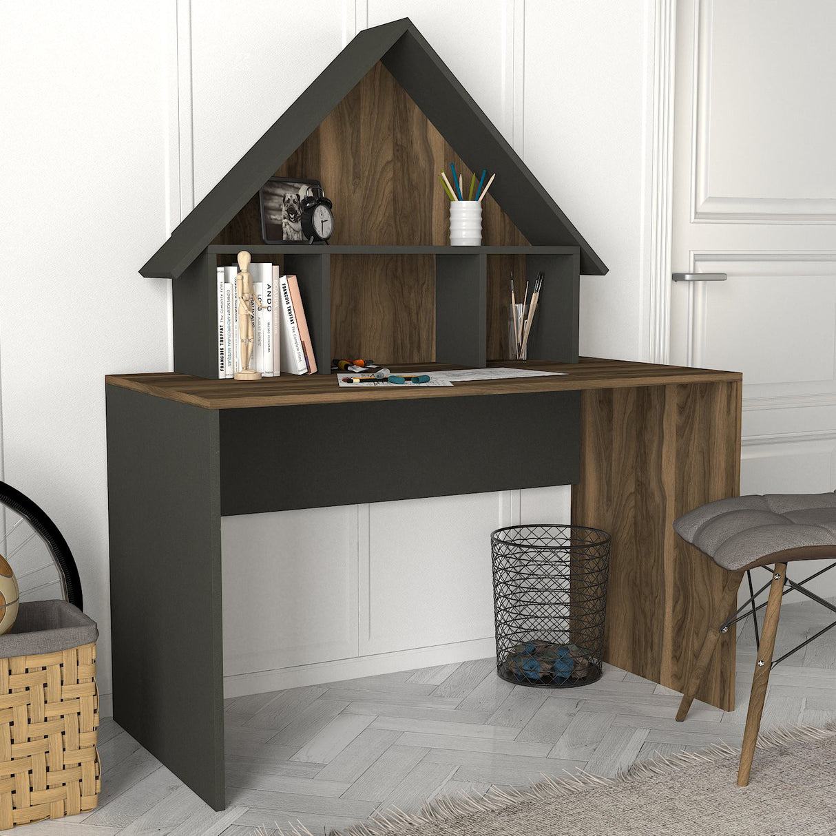 Birou Denver, Antracit, 120x60x74 cm
