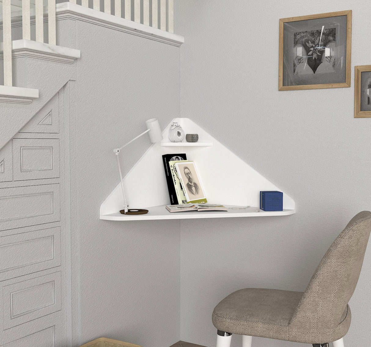 Birou Homeoffice, Alb, 64x64x45 cm