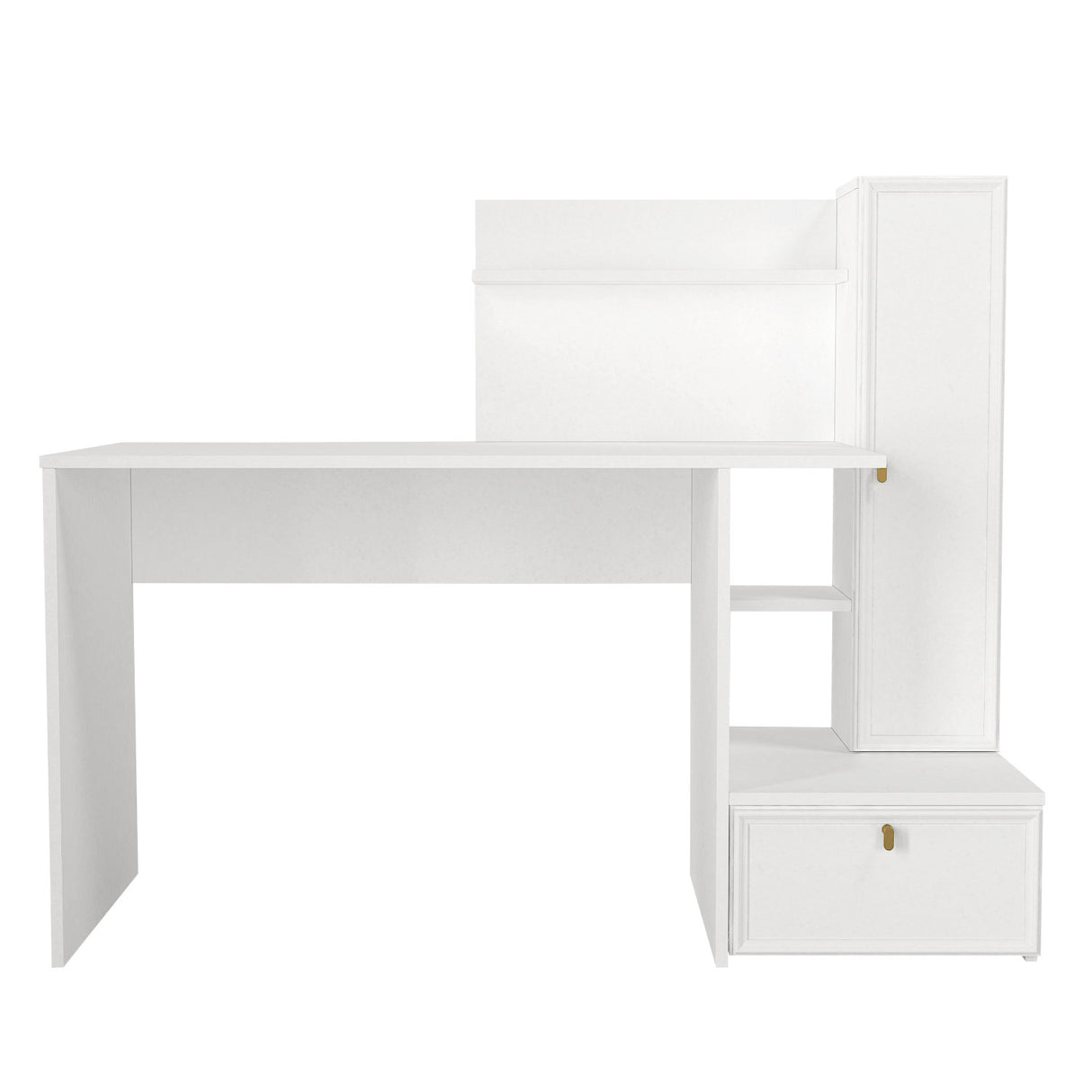 Birou Shellon, Alb, 143x60x116 cm