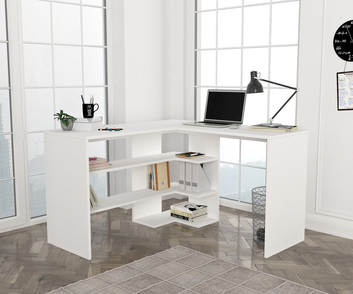 Birou Stylo, Diverse culori, 120x120x74 cm - Alb | SKU: 804TRH3817 | Birou Stylo, 120x120x74 cm, varianta Alb, produs pentru amenajarea locuinței, disponibil online în România la CasaMob