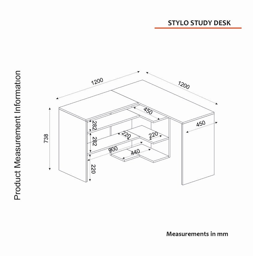 Birou Stylo, Diverse culori, 120x120x74 cm - Sapphire - Antracit | SKU: 804TRH3818 | Birou Stylo, 120x120x74 cm, varianta Sapphire - Antracit, produs pentru amenajarea locuinței, disponibil online în România la CasaMob