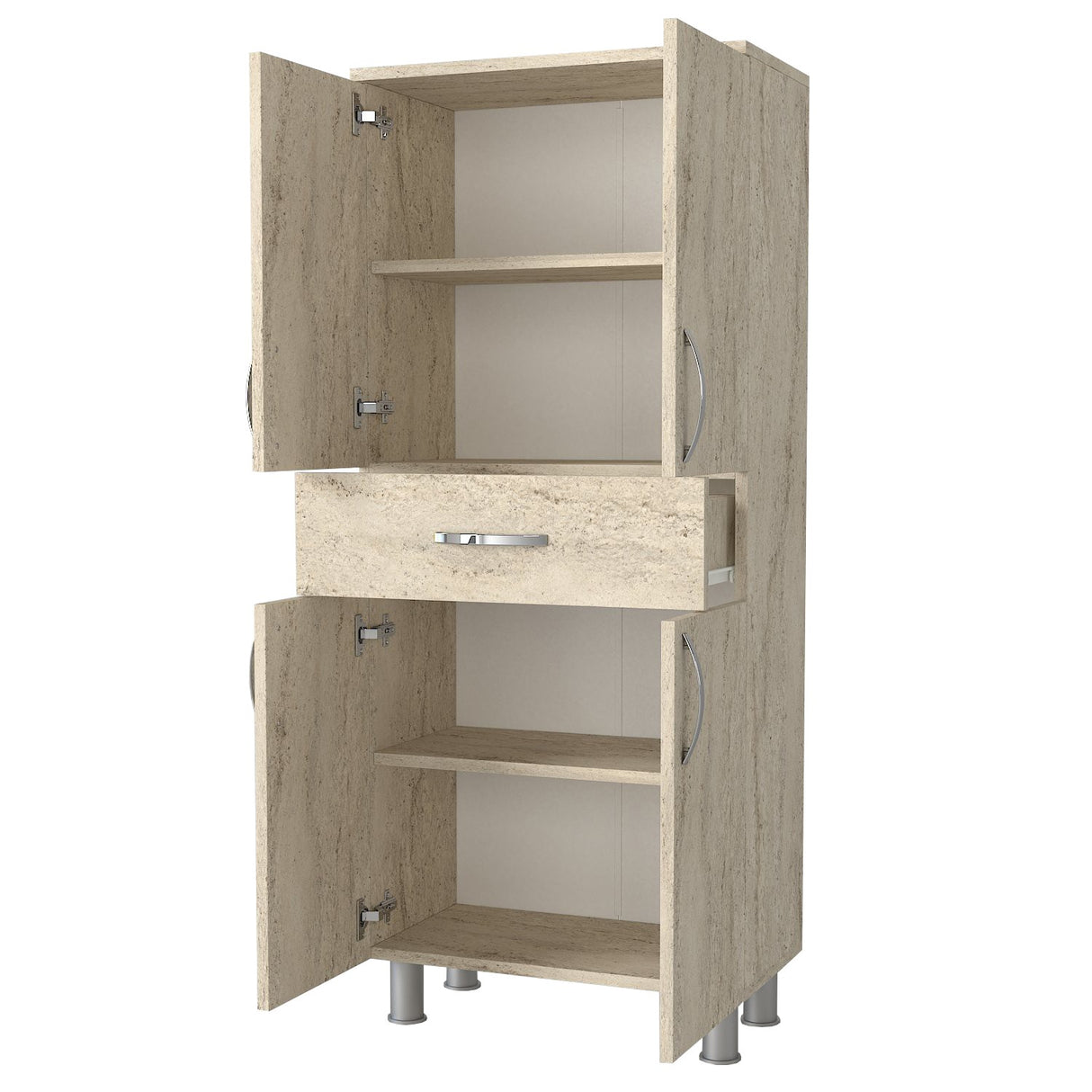 Dulap de baie Arizona 4 Doors, Travertin, 59x32x140 cm