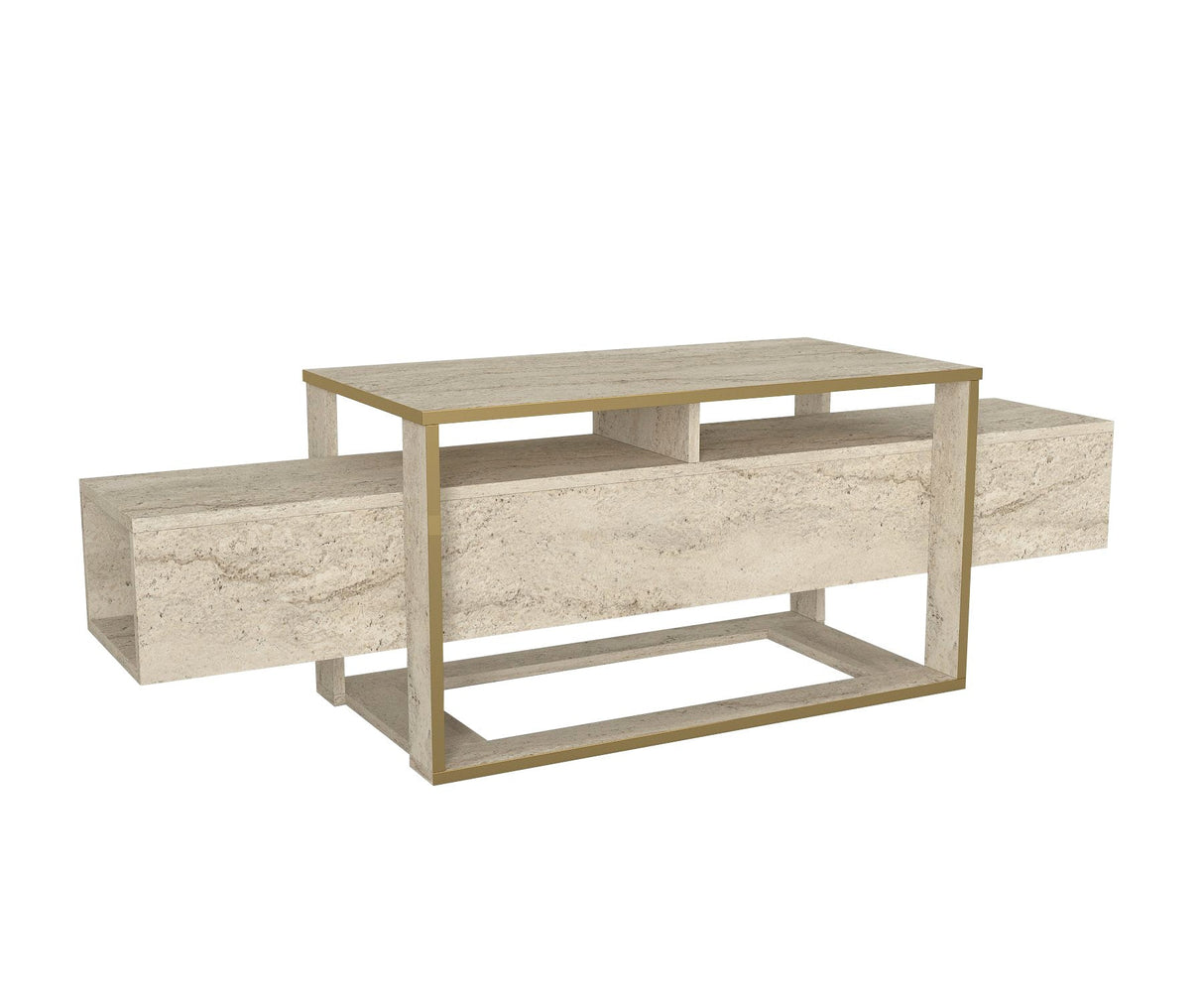Comodă TV Bianco, Diverse culori, 160x46x50 cm - Travertin | SKU: 804TRH4920 | Comodă TV Bianco, 160x46x50 cm, varianta Travertin, produs pentru amenajarea locuinței, disponibil online în România la CasaMob
