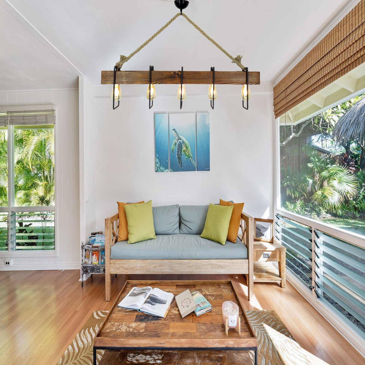 Lustră Demir Kütük 1, Nuc - Negru - Bej, 100x11x55 cm