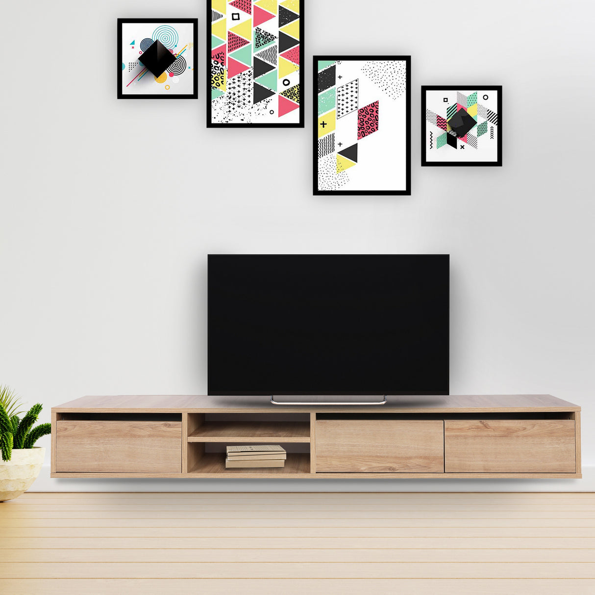 Comodă TV Rust, Stejar, 180x25x30 cm