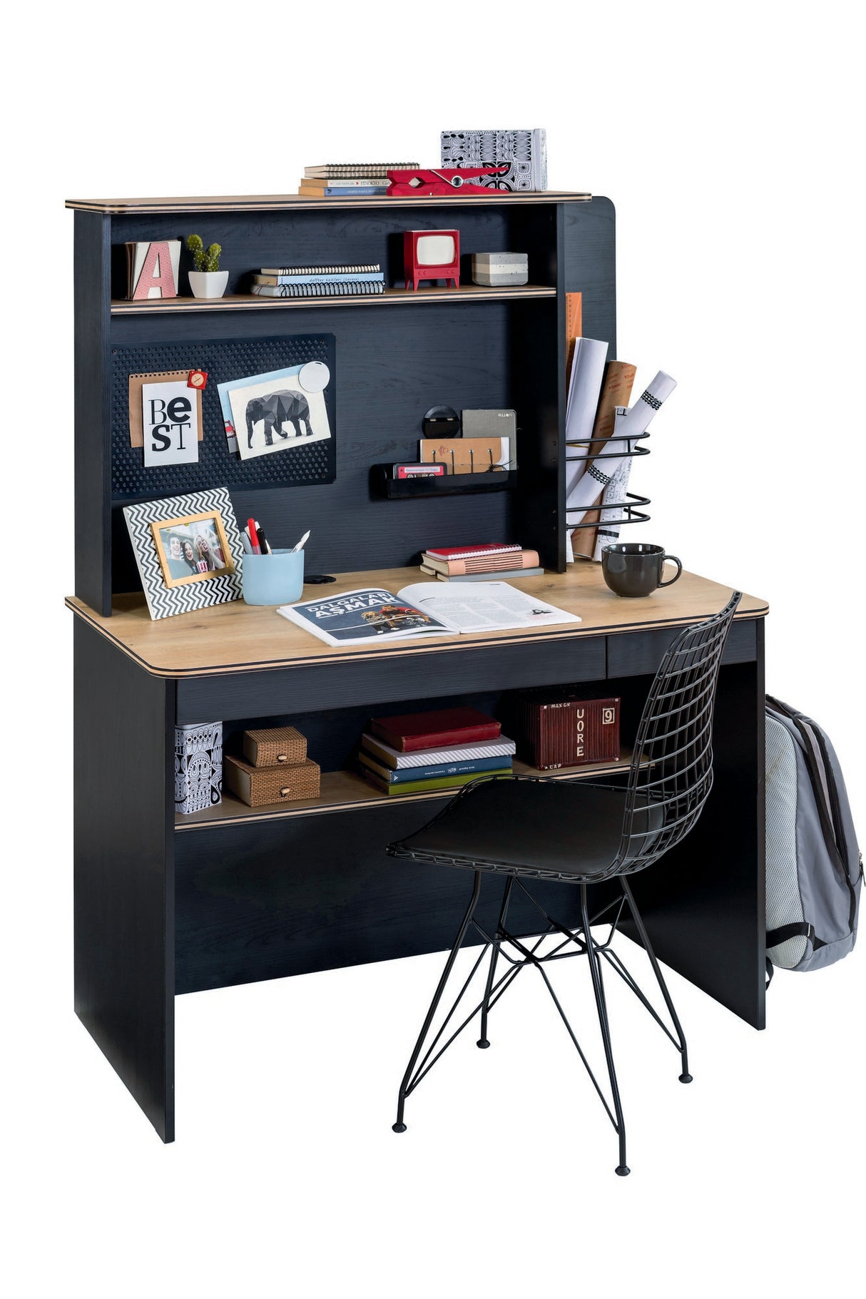 Birou Black Small, Multicolor, 110x58x75 cm