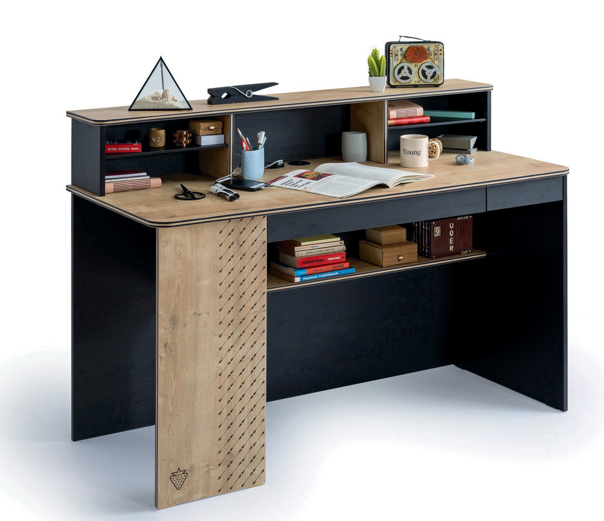 Birou Black Large, Multicolor, 138x58x75 cm