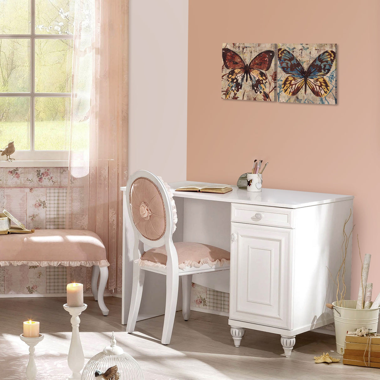 Birou Romantica, Multicolor, 106x61x75 cm