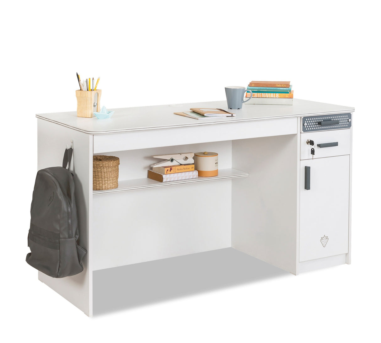 Birou White Wide, Multicolor, 138x58x75 cm