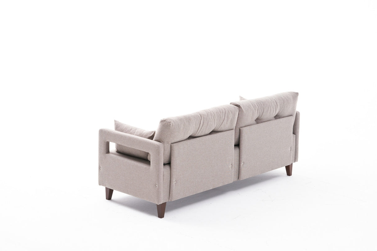 Canapea fixă 3 locuri Comfort, Crem, 206x80x80 cm