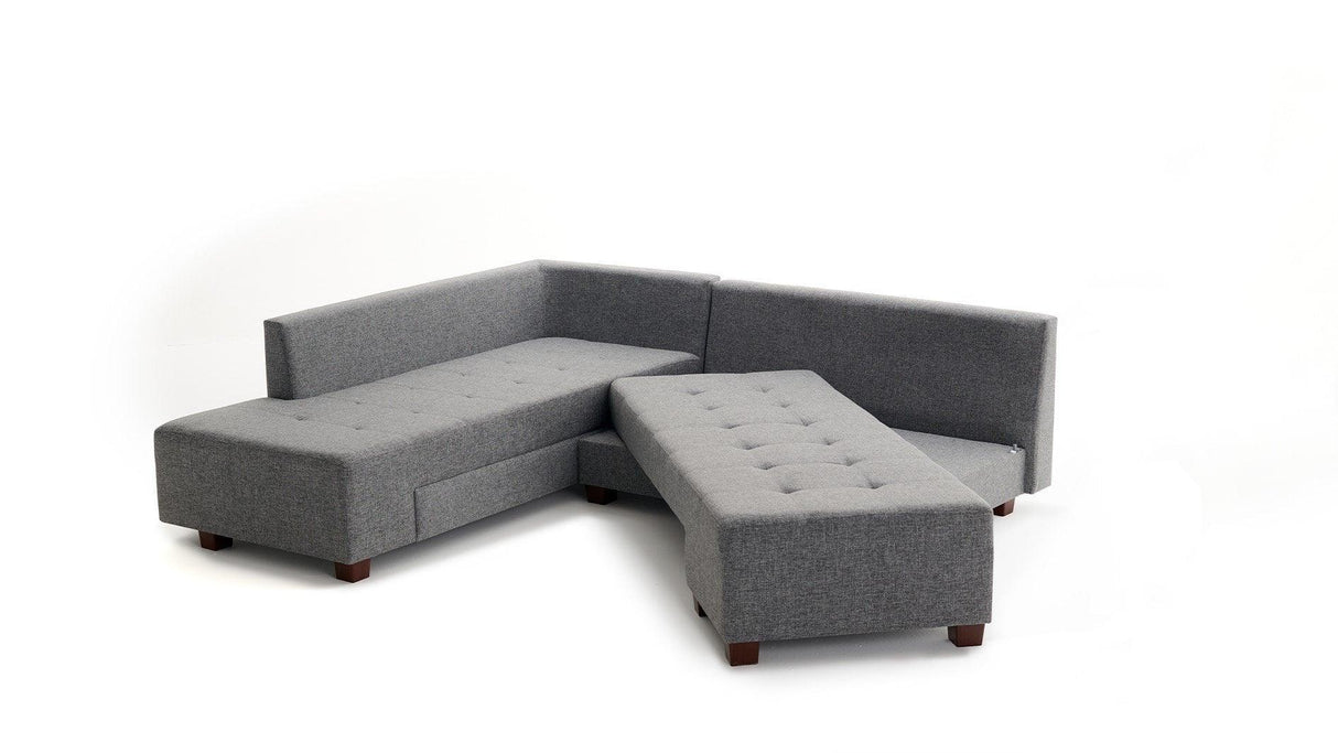Canapea extensibilă de colț Manama, Stânga, Diverse culori, 280x206x85 cm - Gri închis | SKU: 825BLC1182 | Canapea extensibilă de colț Manama, Stânga, 280x206x85 cm, varianta Gri închis, produs pentru amenajarea locuinței, disponibil online în România la CasaMob