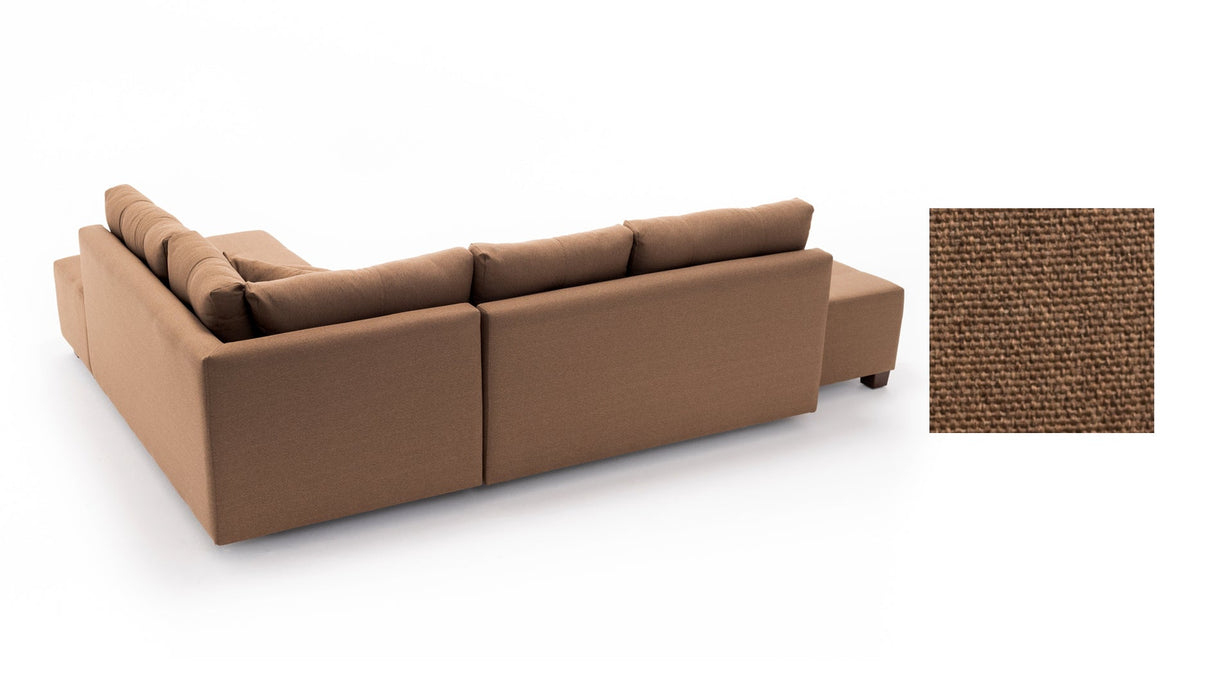 Canapea extensibilă de colț Manama, Dreapta, Diverse culori, 280x206x85 cm - Maro | SKU: 825BLC1183 | Canapea extensibilă de colț Manama, Dreapta, 280x206x85 cm, varianta Maro, produs pentru amenajarea locuinței, disponibil online în România la CasaMob