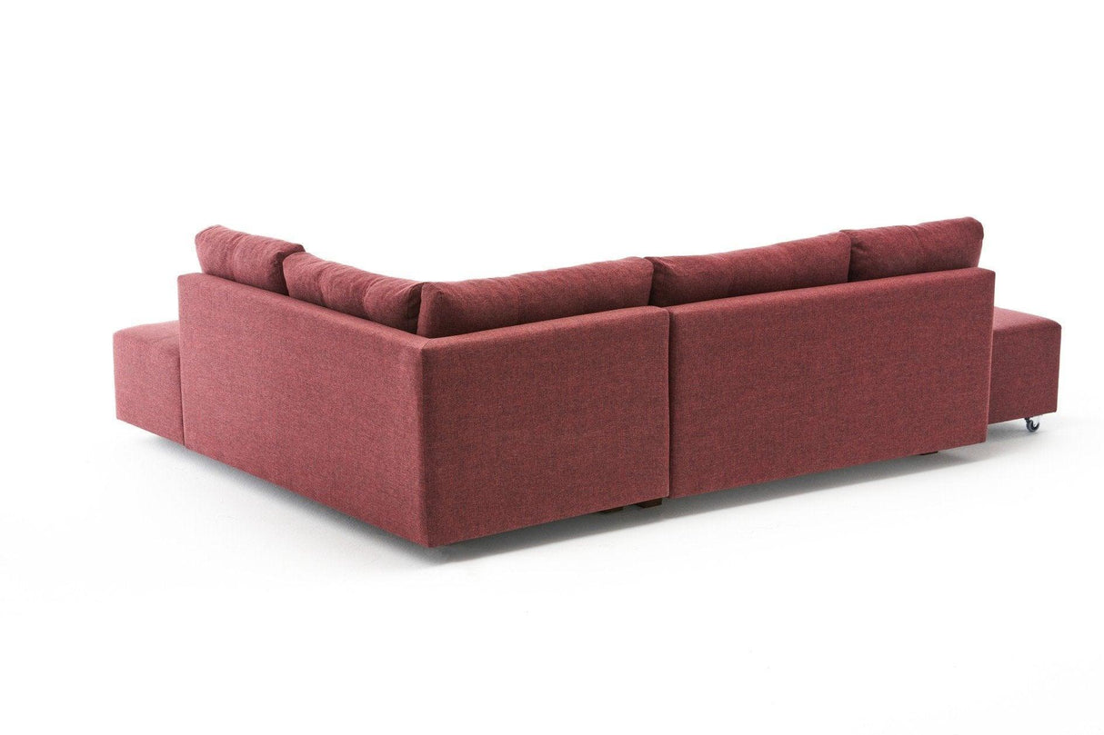 Canapea extensibilă de colț Manama, Dreapta, Diverse culori, 280x206x85 cm - Bordo | SKU: 825BLC1185 | Canapea extensibilă de colț Manama, Dreapta, 280x206x85 cm, varianta Bordo, produs pentru amenajarea locuinței, disponibil online în România la CasaMob
