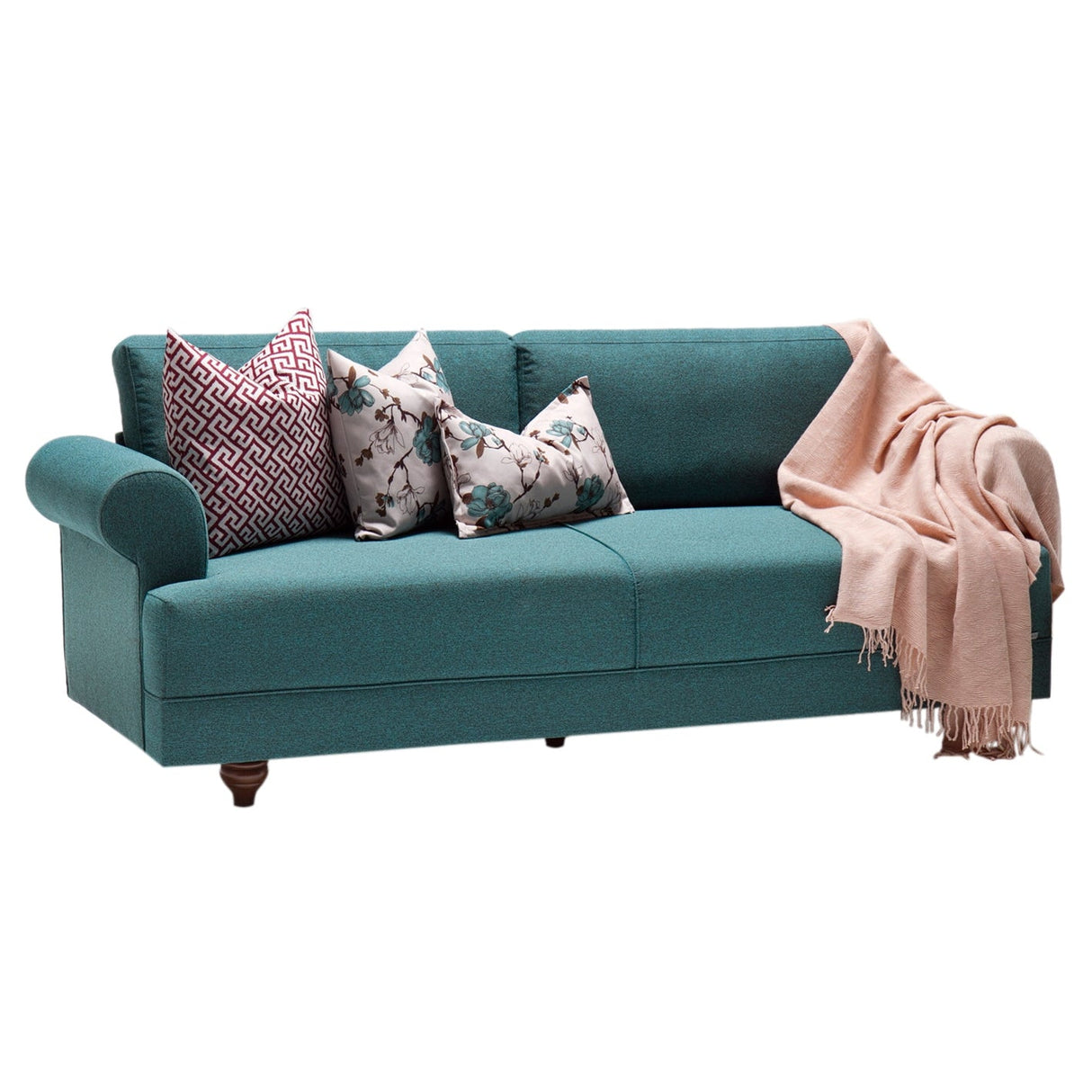 Canapea fixă 3 locuri Samara, Diverse culori, 210x80x85 cm - Turcoaz | SKU: 825BLC1195 | Canapea fixă 3 locuri Samara, 210x80x85 cm, varianta Turcoaz, produs pentru amenajarea locuinței, disponibil online în România la CasaMob