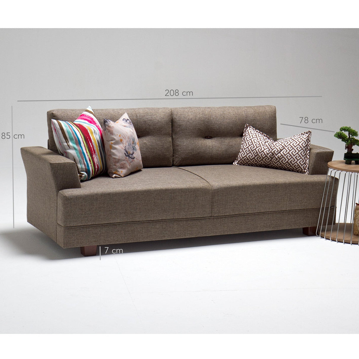 Canapea fixă 3 locuri Balzan, Diverse culori, 208x78x85 cm - Maro | SKU: 825BLC1197 | Canapea fixă 3 locuri Balzan, 208x78x85 cm, varianta Maro, produs pentru amenajarea locuinței, disponibil online în România la CasaMob