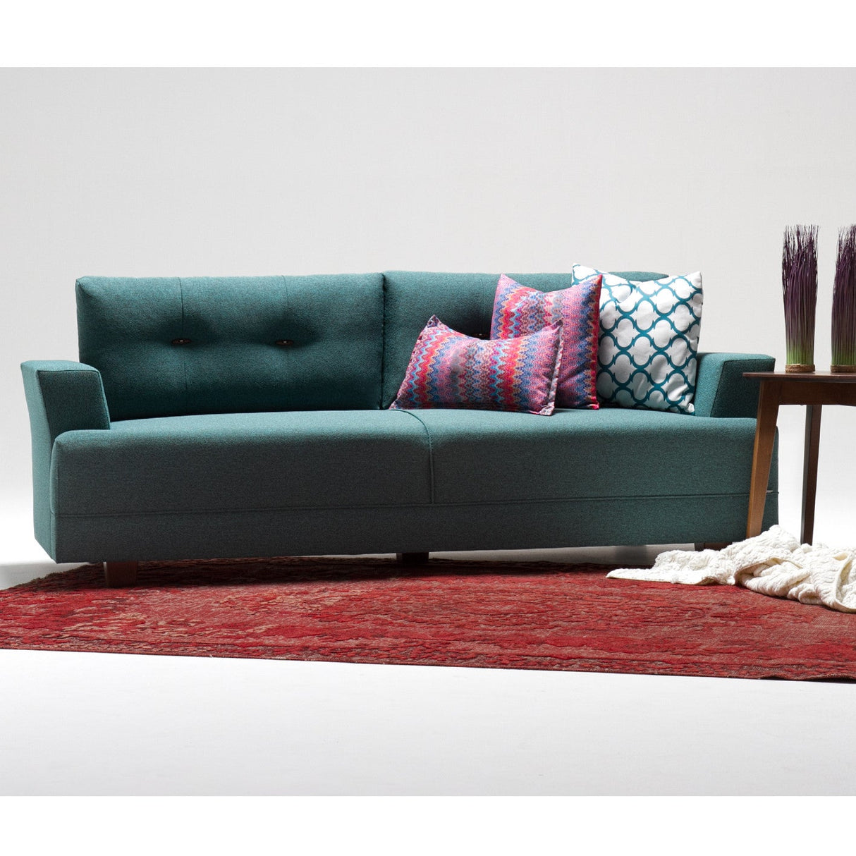 Canapea fixă 3 locuri Balzan, Diverse culori, 208x78x85 cm - Turcoaz | SKU: 825BLC1198 | Canapea fixă 3 locuri Balzan, 208x78x85 cm, varianta Turcoaz, produs pentru amenajarea locuinței, disponibil online în România la CasaMob