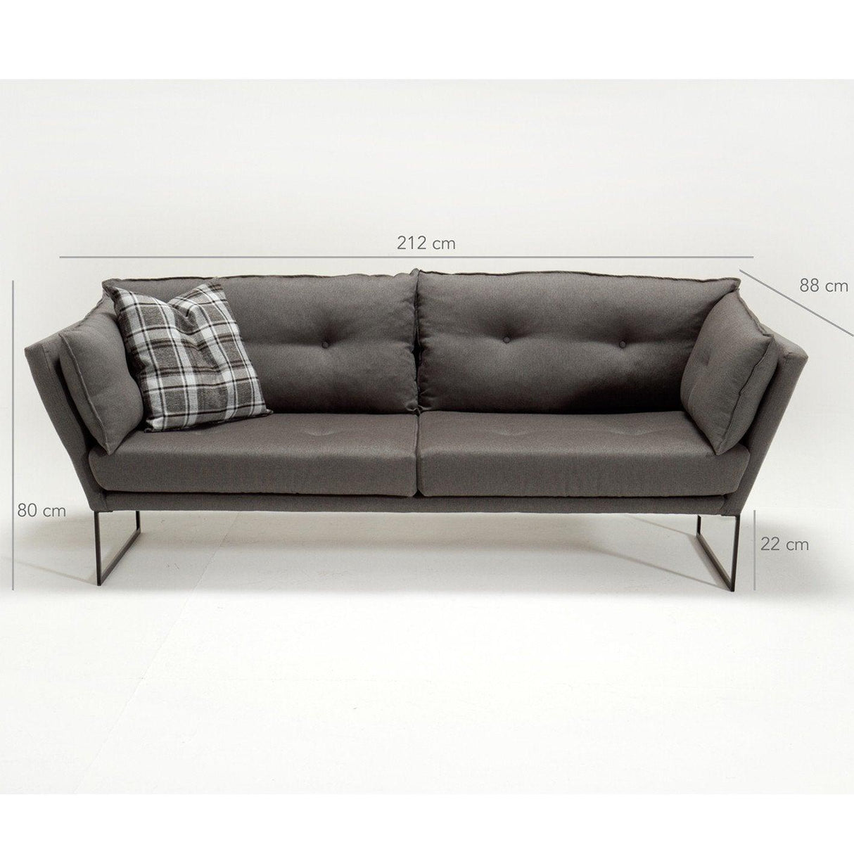 Canapea fixă Relax, Diverse culori, Diverse configurații, Diverse dimensiuni - Gri - 212x88x80 cm - 3 locuri | SKU: 825BLC1334 | Canapea fixă Relax, varianta Gri - 212x88x80 cm - 3 locuri, produs pentru amenajarea locuinței, disponibil online în România la CasaMob