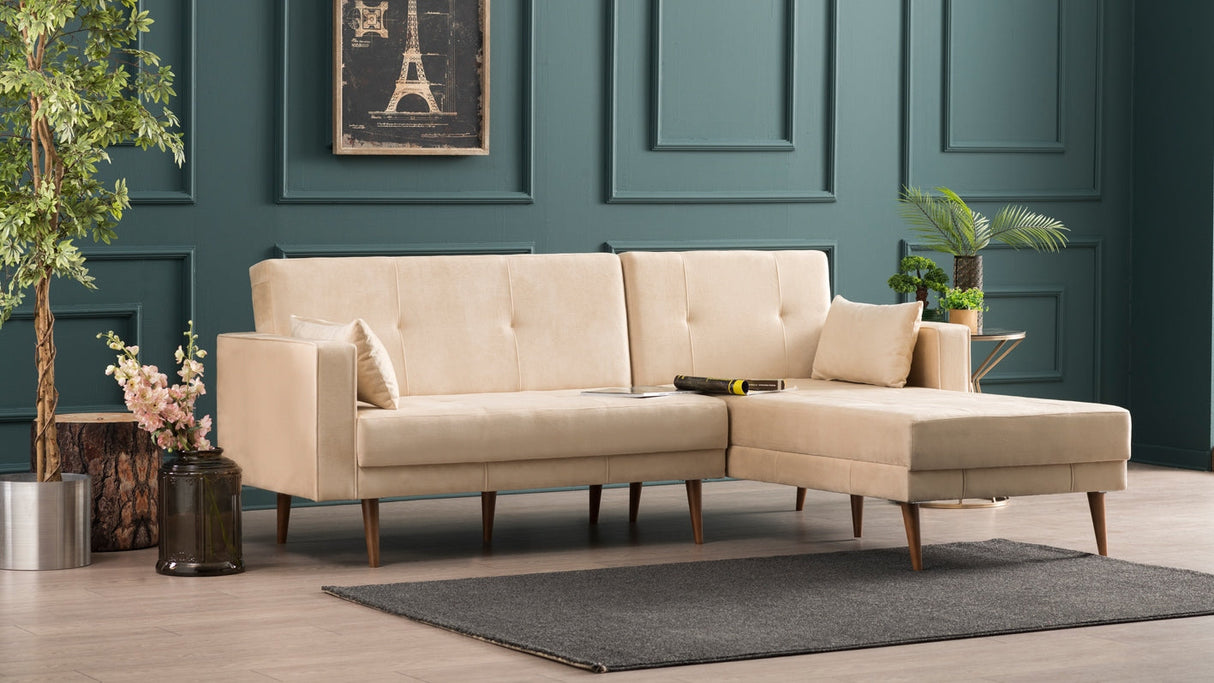 Canapea extensibilă Dublin, Colț, Dreapta, Diverse culori, 220x180x90 cm - Crem | SKU: 825BLC1412 | Canapea extensibilă Dublin, Colț, Dreapta, 220x180x90 cm, varianta Crem, produs pentru amenajarea locuinței, disponibil online în România la CasaMob
