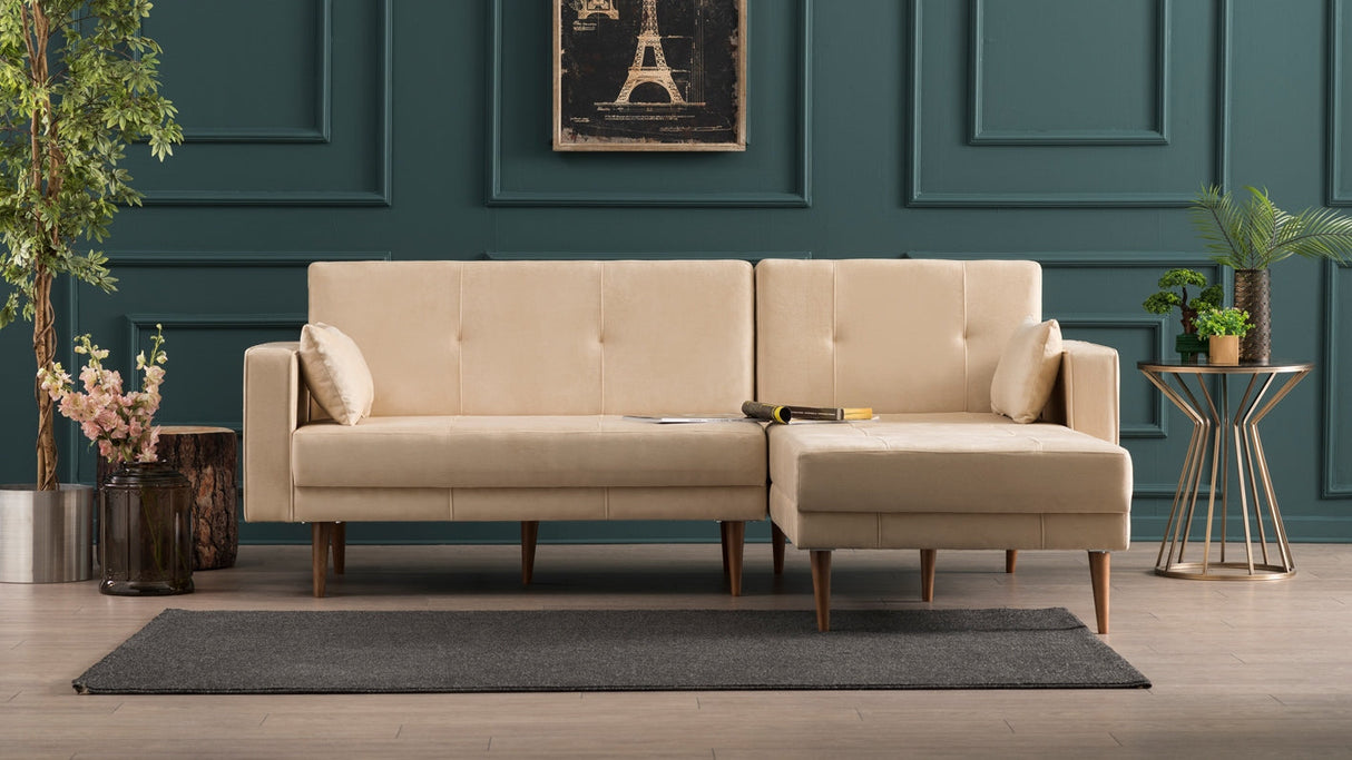 Canapea extensibilă Dublin, Colț, Dreapta, Diverse culori, 220x180x90 cm - Crem | SKU: 825BLC1412 | Canapea extensibilă Dublin, Colț, Dreapta, 220x180x90 cm, varianta Crem, produs pentru amenajarea locuinței, disponibil online în România la CasaMob