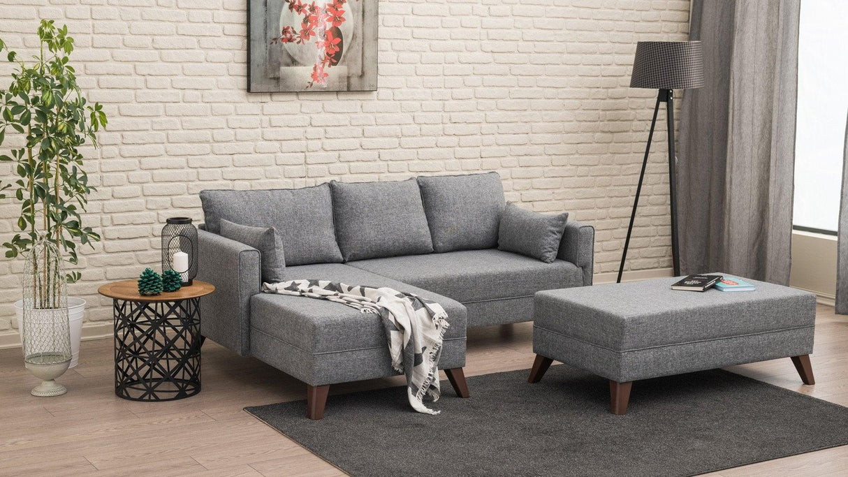 Canapea extensibilă Bella, Colț, Stânga, Diverse culori, 205x140x85 cm - Gri închis | SKU: 825BLC1505 | Canapea extensibilă Bella, Colț, Stânga, 205x140x85 cm, varianta Gri închis, produs pentru amenajarea locuinței, disponibil online în România la CasaMob